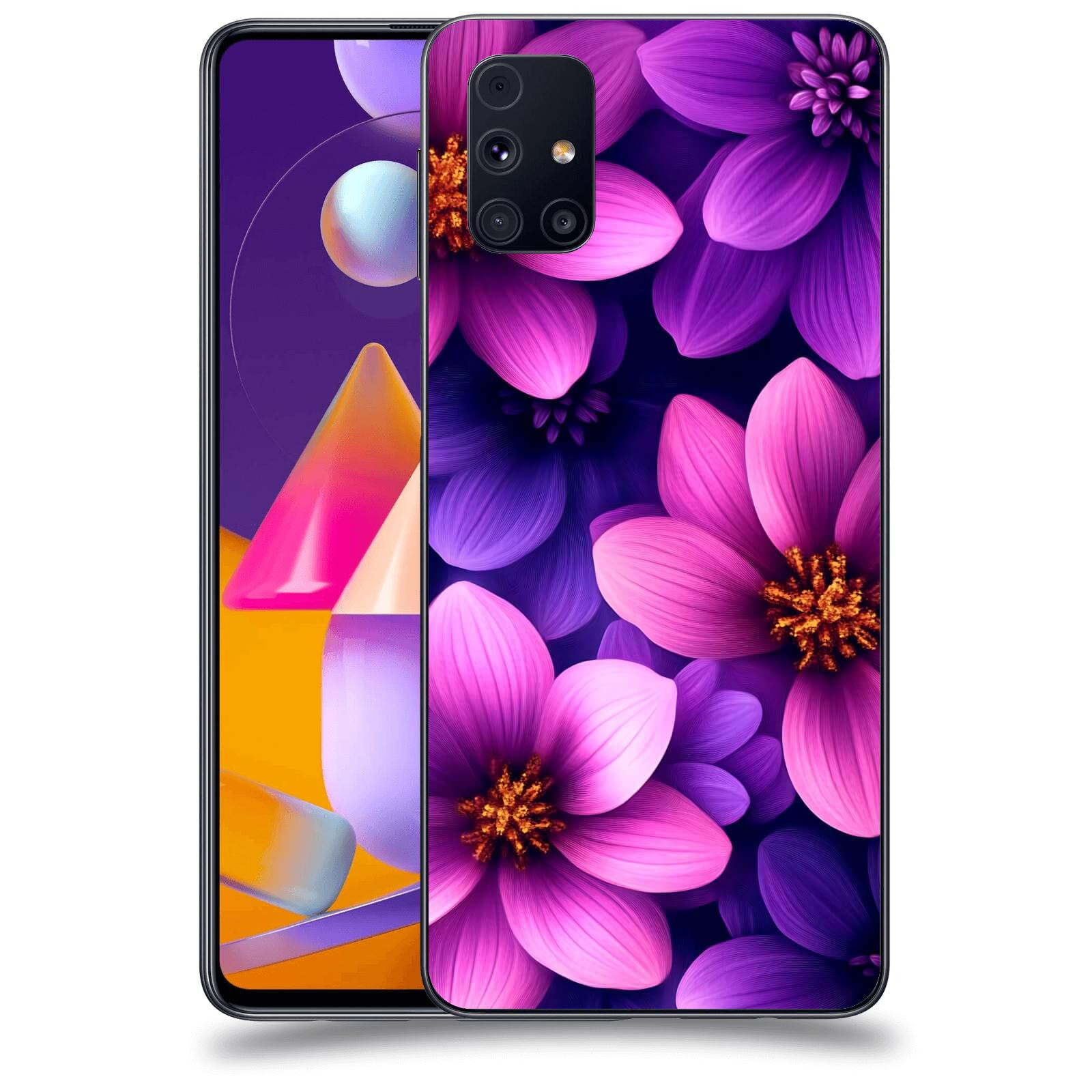ACOVER Kryt na mobil Samsung Galaxy M31s - Fialové květiny