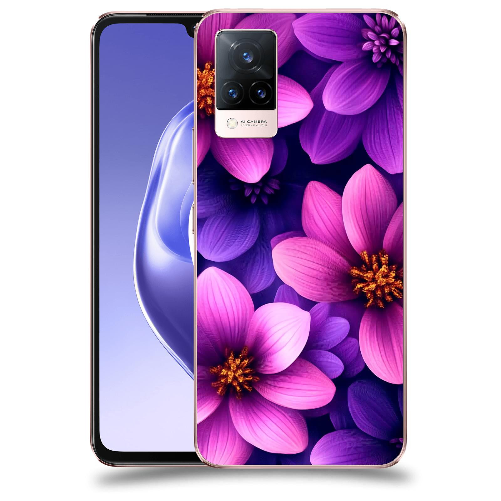 ACOVER Kryt na mobil Vivo V21 5G - Fialové květiny