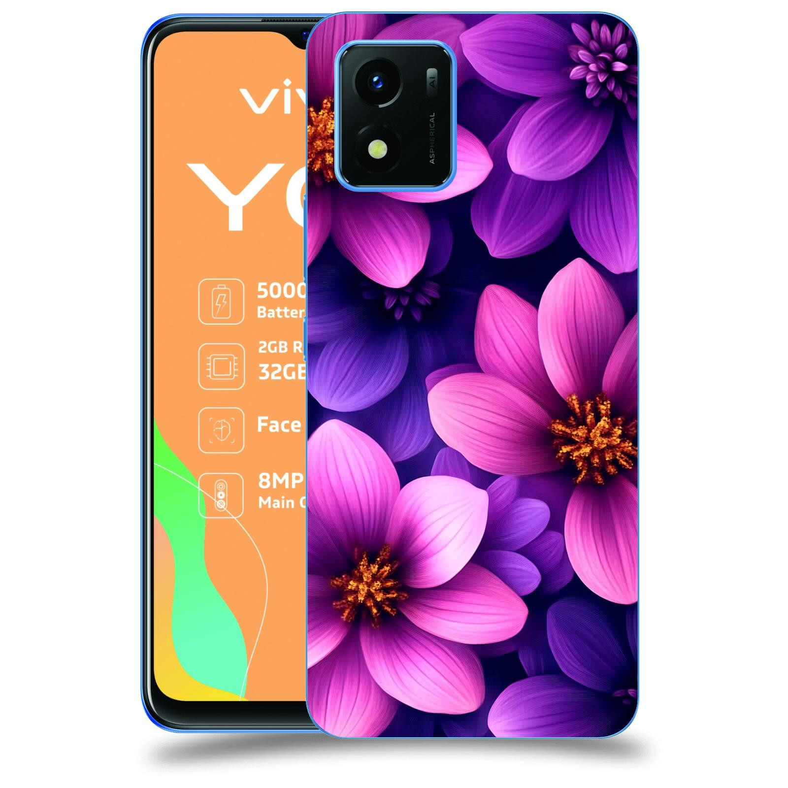 ACOVER Kryt na mobil Vivo Y01 - Fialové květiny