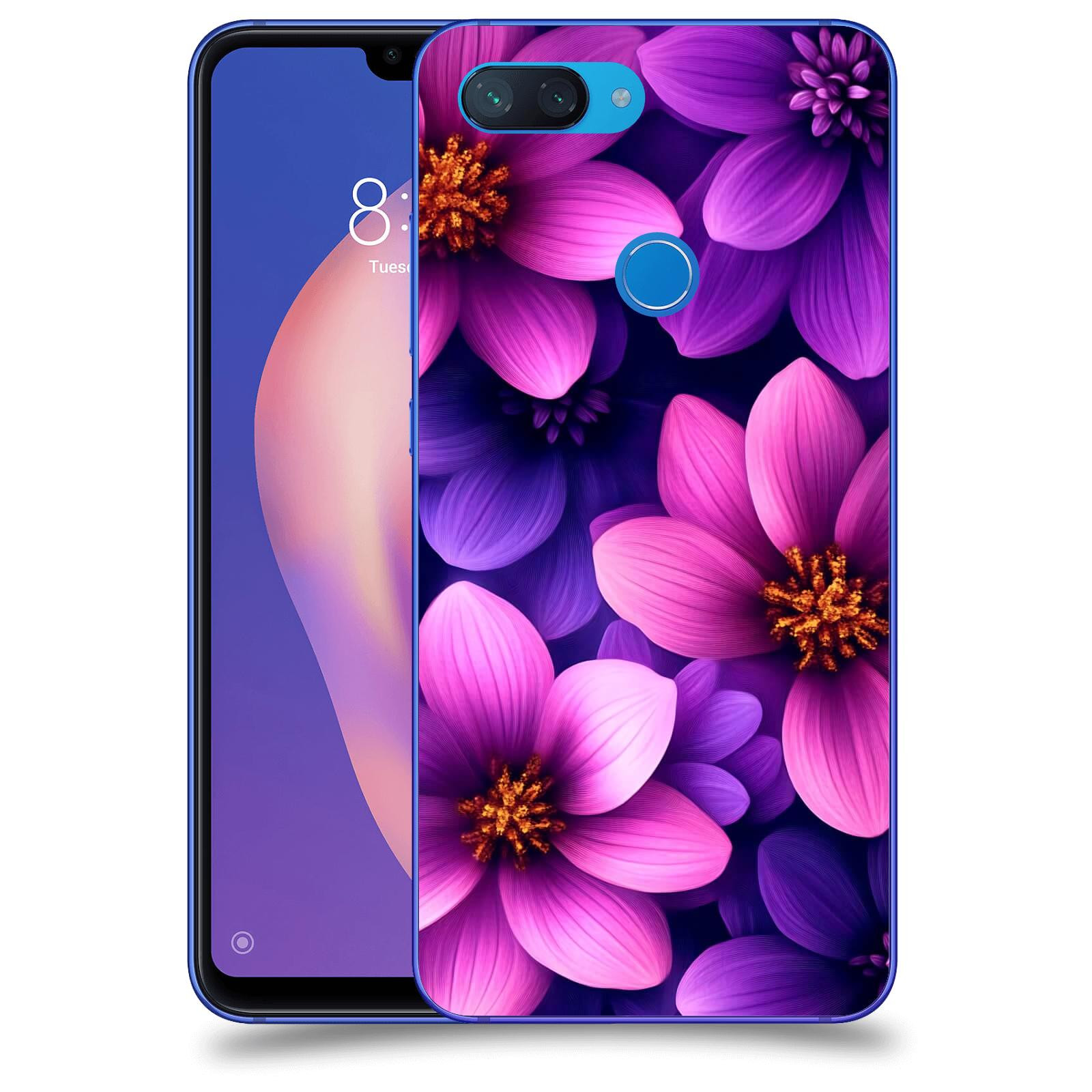 ACOVER Kryt na mobil Xiaomi Mi 8 Lite - Fialové květiny