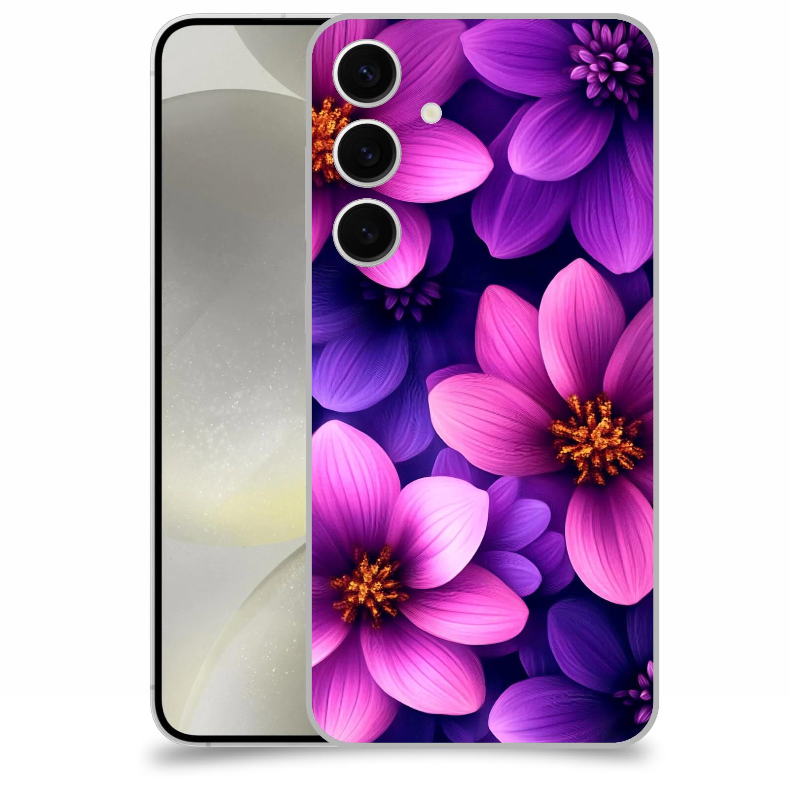 ACOVER Kryt na mobil Samsung Galaxy S24+ - Fialové květiny