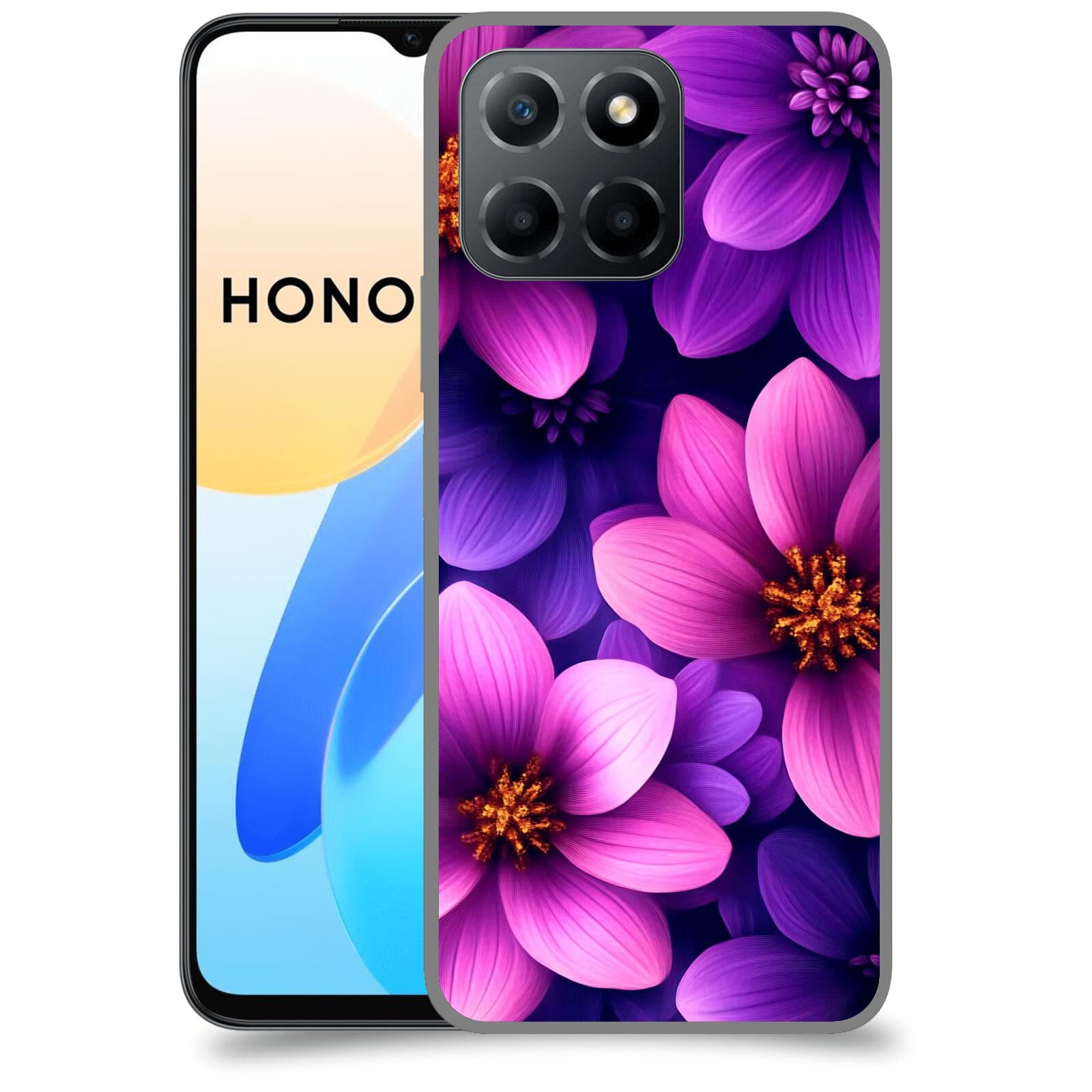 ACOVER Kryt na mobil Honor X8 4G - Fialové květiny