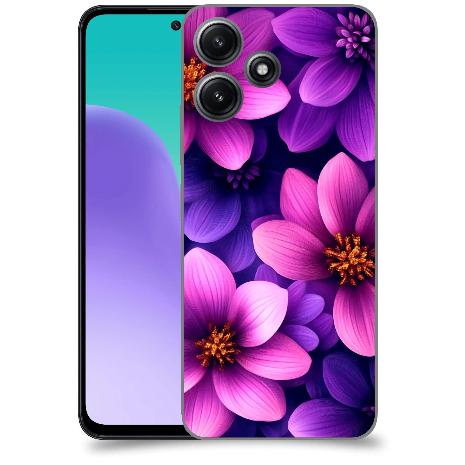 ACOVER Kryt na mobil Xiaomi Redmi 12 5G - Fialové květiny