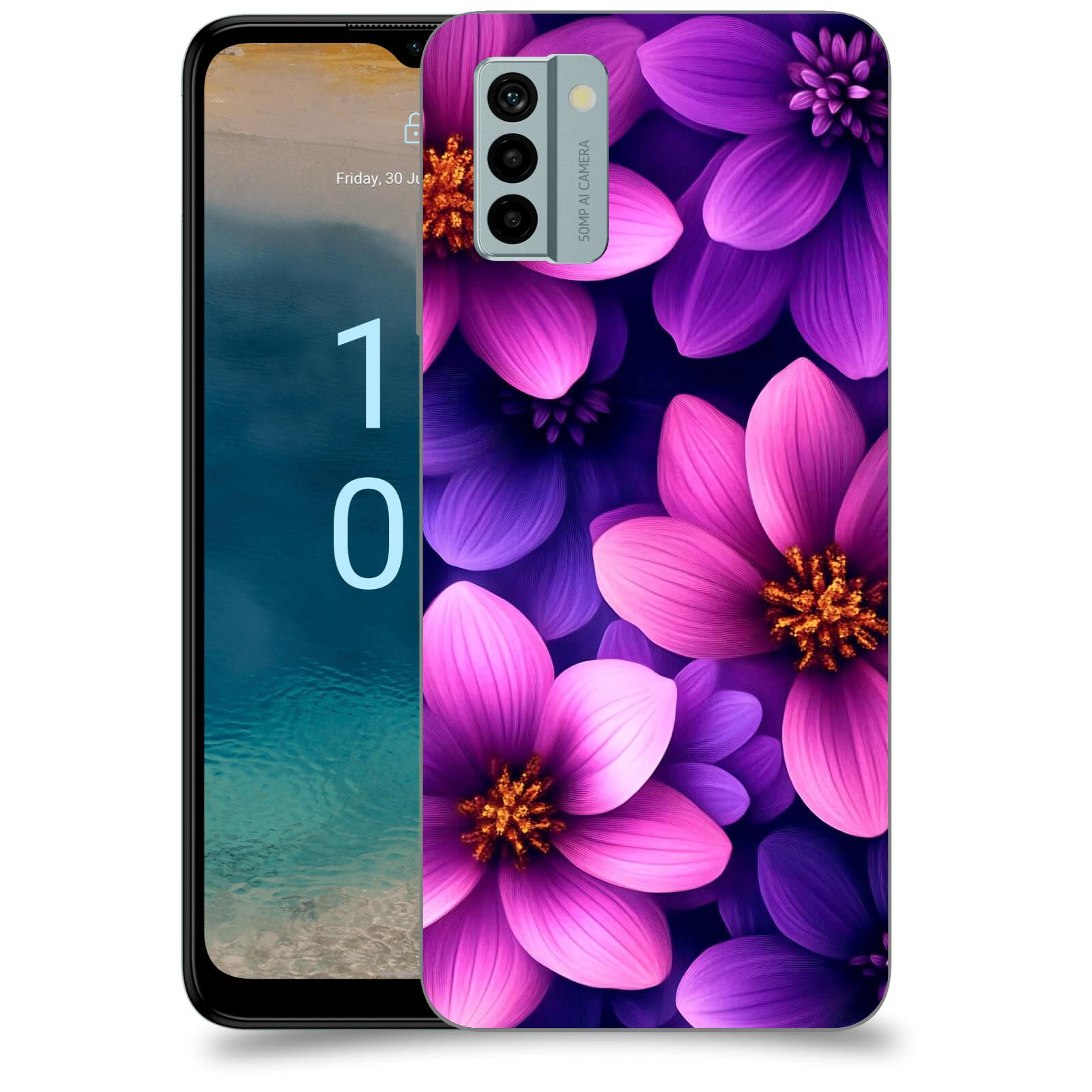 ACOVER Kryt na mobil Nokia G22 - Fialové květiny