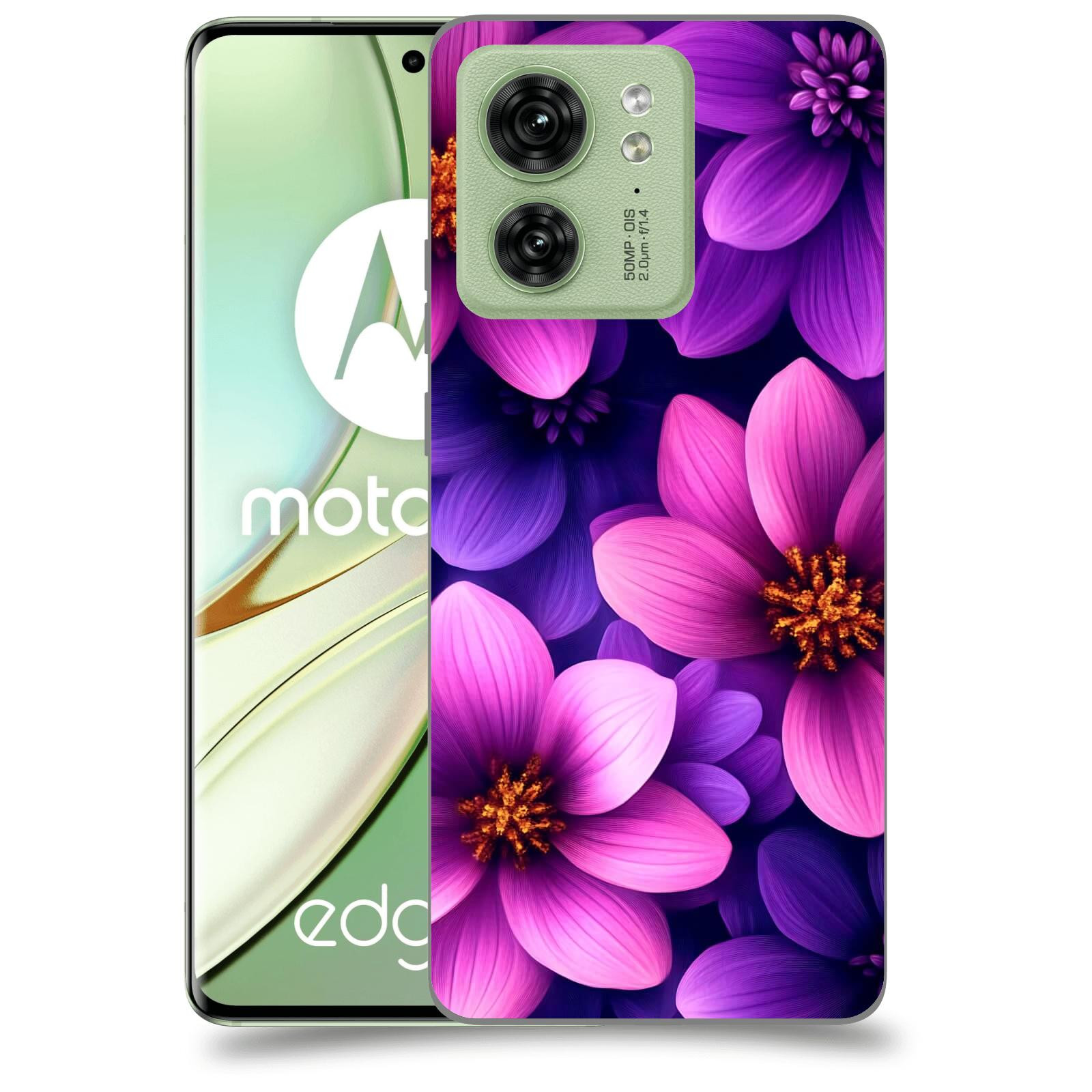 ACOVER Kryt na mobil Motorola EDGE 40 5G - Fialové květiny