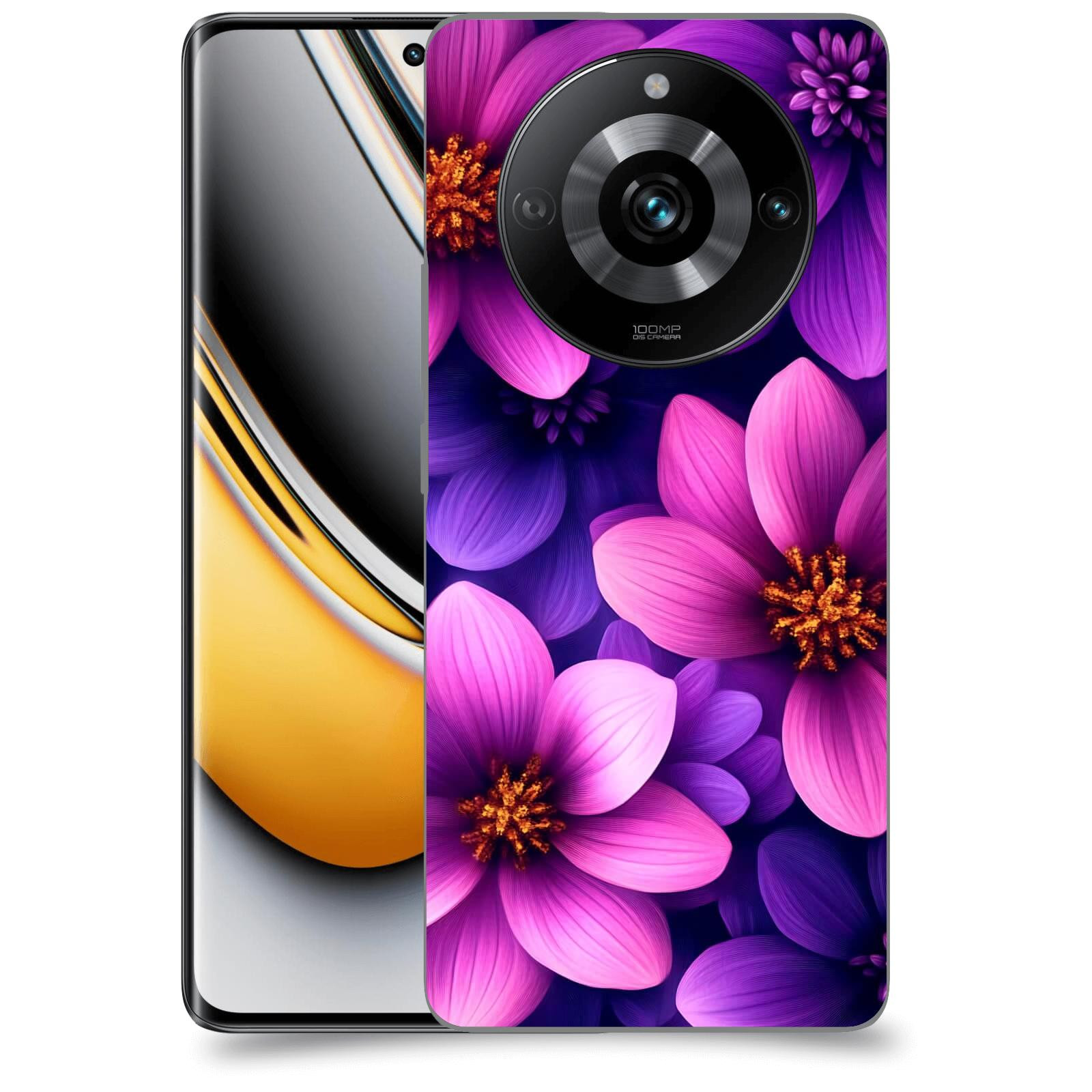 ACOVER Kryt na mobil Realme 11 Pro 5G - Fialové květiny