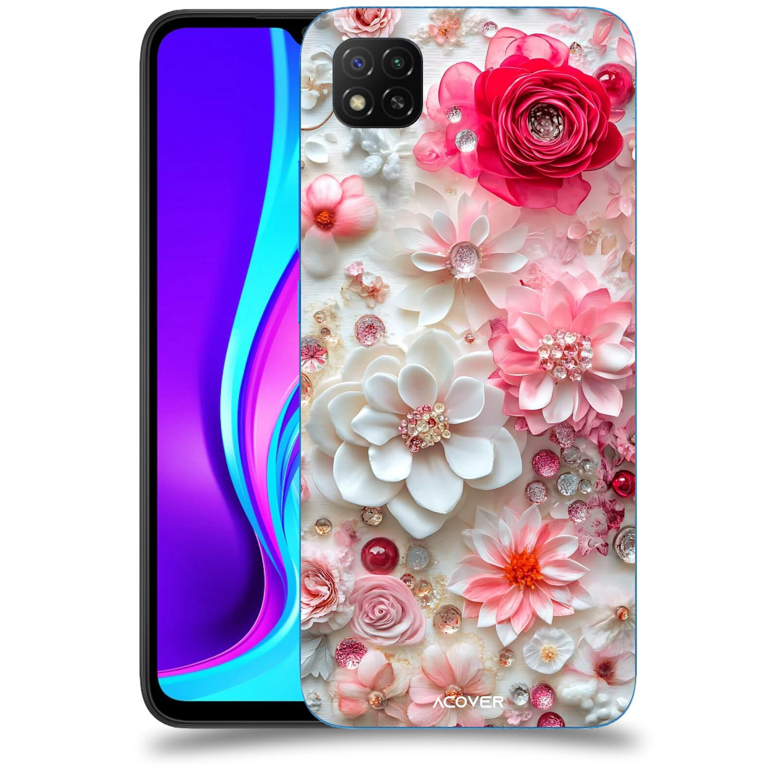 ACOVER Kryt na mobil Xiaomi Redmi 9C - Květinový luxus