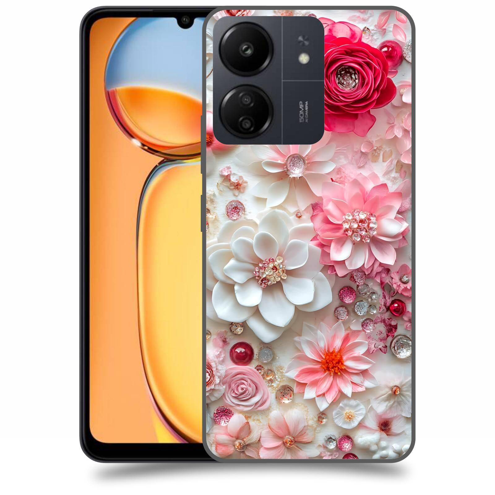 ACOVER Kryt na mobil Xiaomi Redmi 13C 4G  Květinový luxus