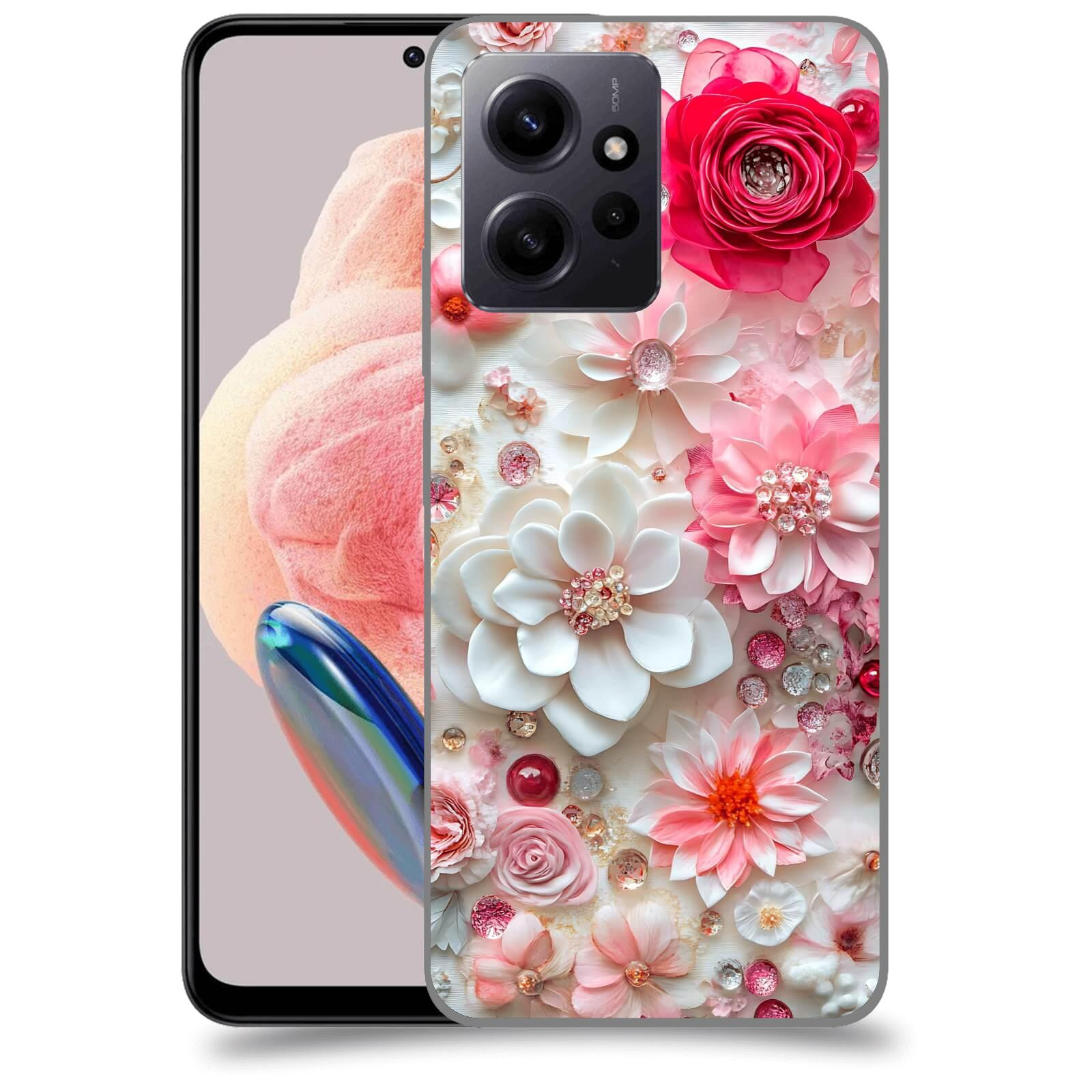 ACOVER Kryt na mobil Xiaomi Redmi Note 12 4G - Květinový luxus