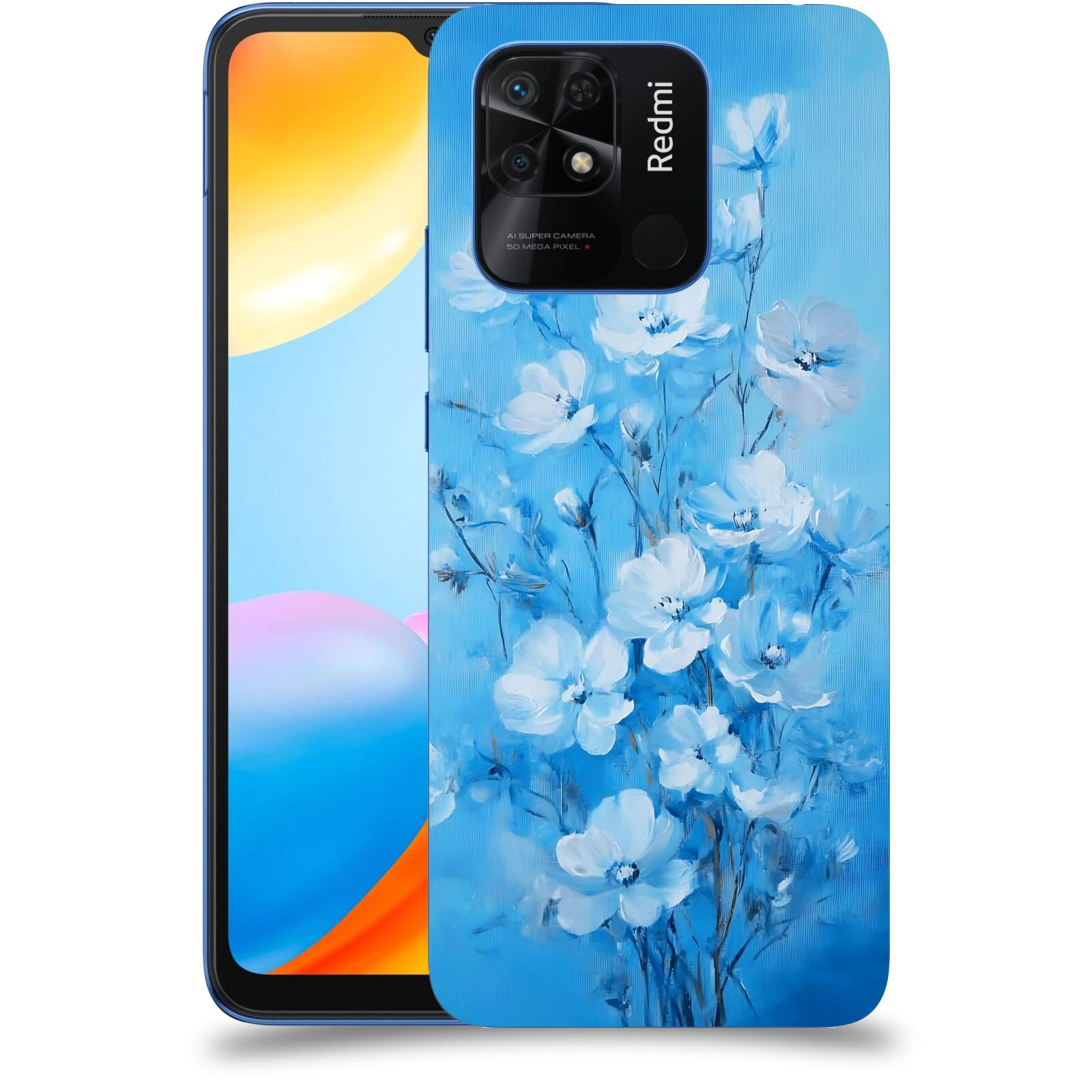 ACOVER Kryt na mobil Xiaomi Redmi 10C - Modrá ilustrace