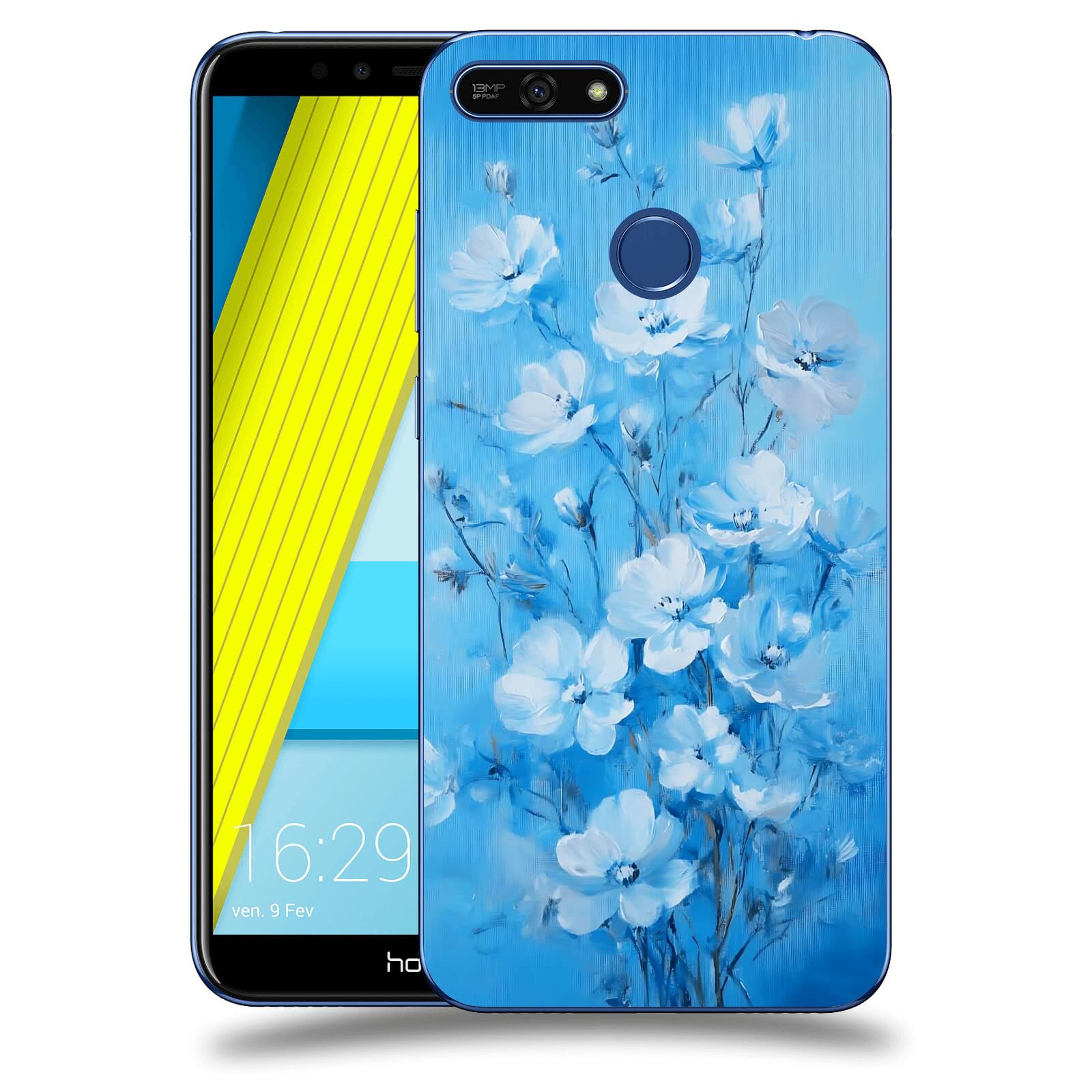ACOVER Kryt na mobil Honor 7A - Modrá ilustrace