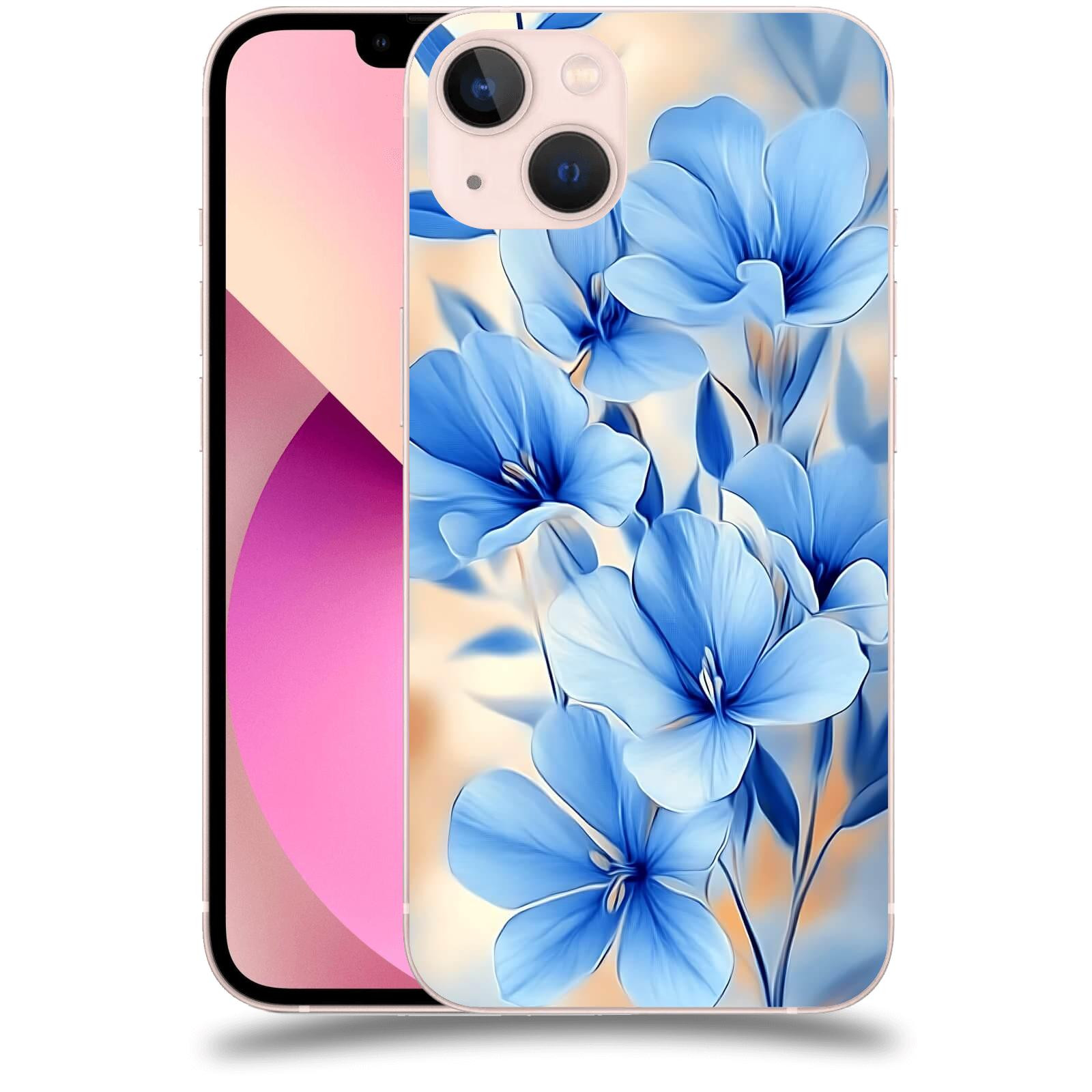 ACOVER Kryt na mobil Apple iPhone 13 - Modré květiny.