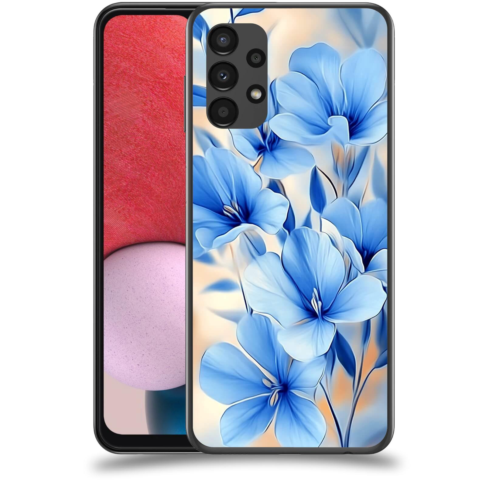ACOVER Kryt na mobil Samsung Galaxy A13 4G A135 - Modré květiny.
