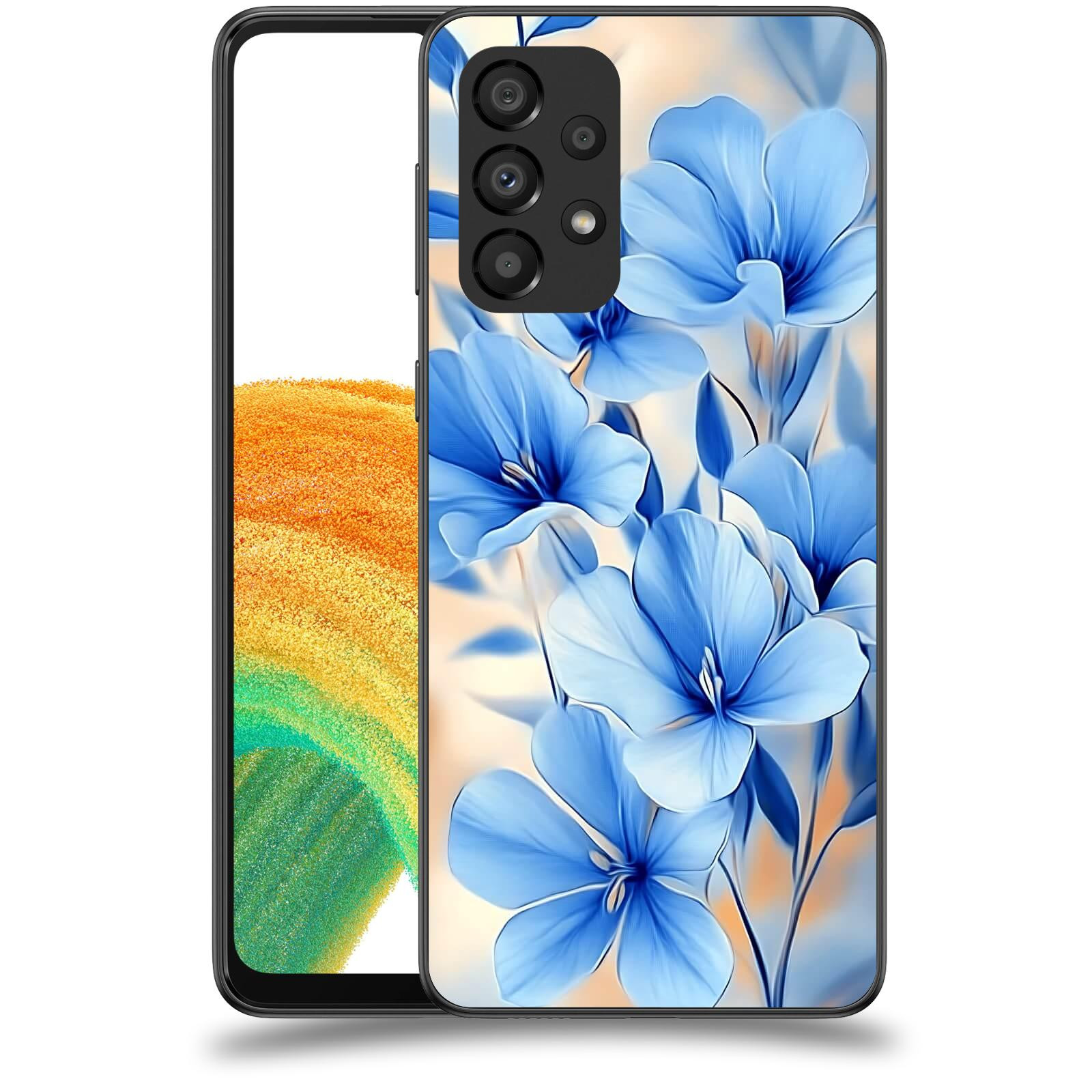 ACOVER Kryt na mobil Samsung Galaxy A33 5G A336 - Modré květiny.