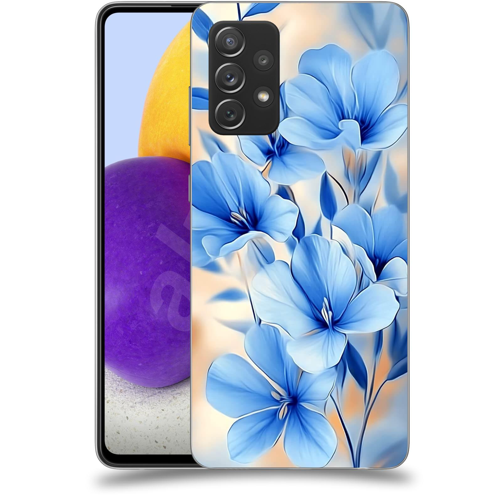 ACOVER Kryt na mobil Samsung Galaxy A72 A725F - Modré květiny.
