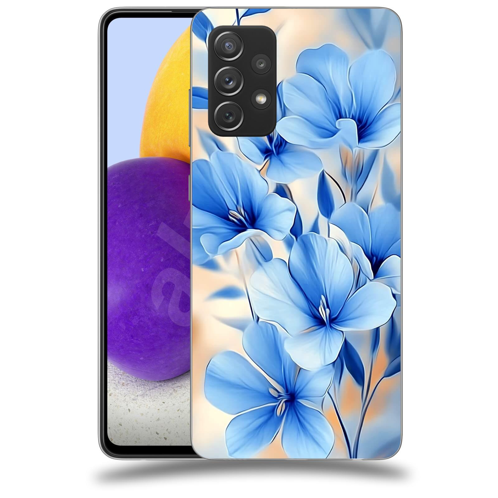 ACOVER Kryt na mobil Samsung Galaxy A73 5G - Modré květiny.