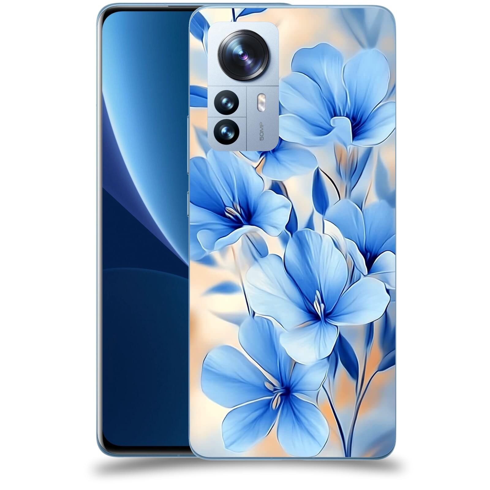 ACOVER Kryt na mobil Xiaomi 12 Pro - Modré květiny.