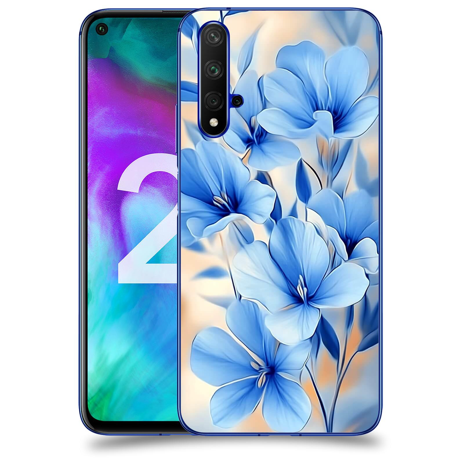 ACOVER Kryt na mobil Honor 20 - Modré květiny.