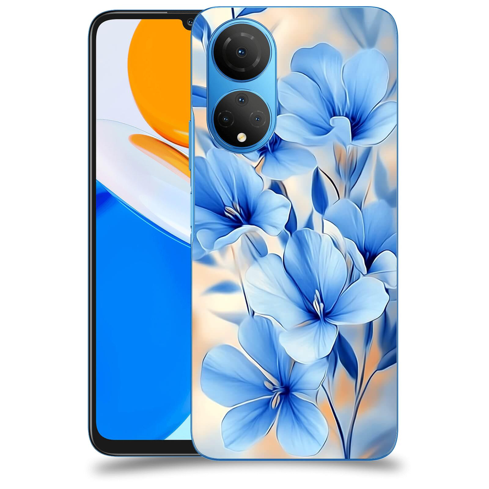 ACOVER Kryt na mobil Honor X7 - Modré květiny.