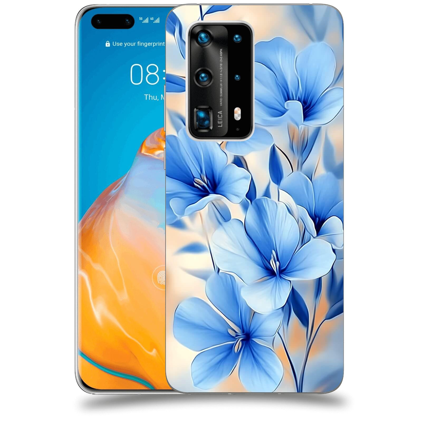 ACOVER Kryt na mobil Huawei P40 Pro - Modré květiny.