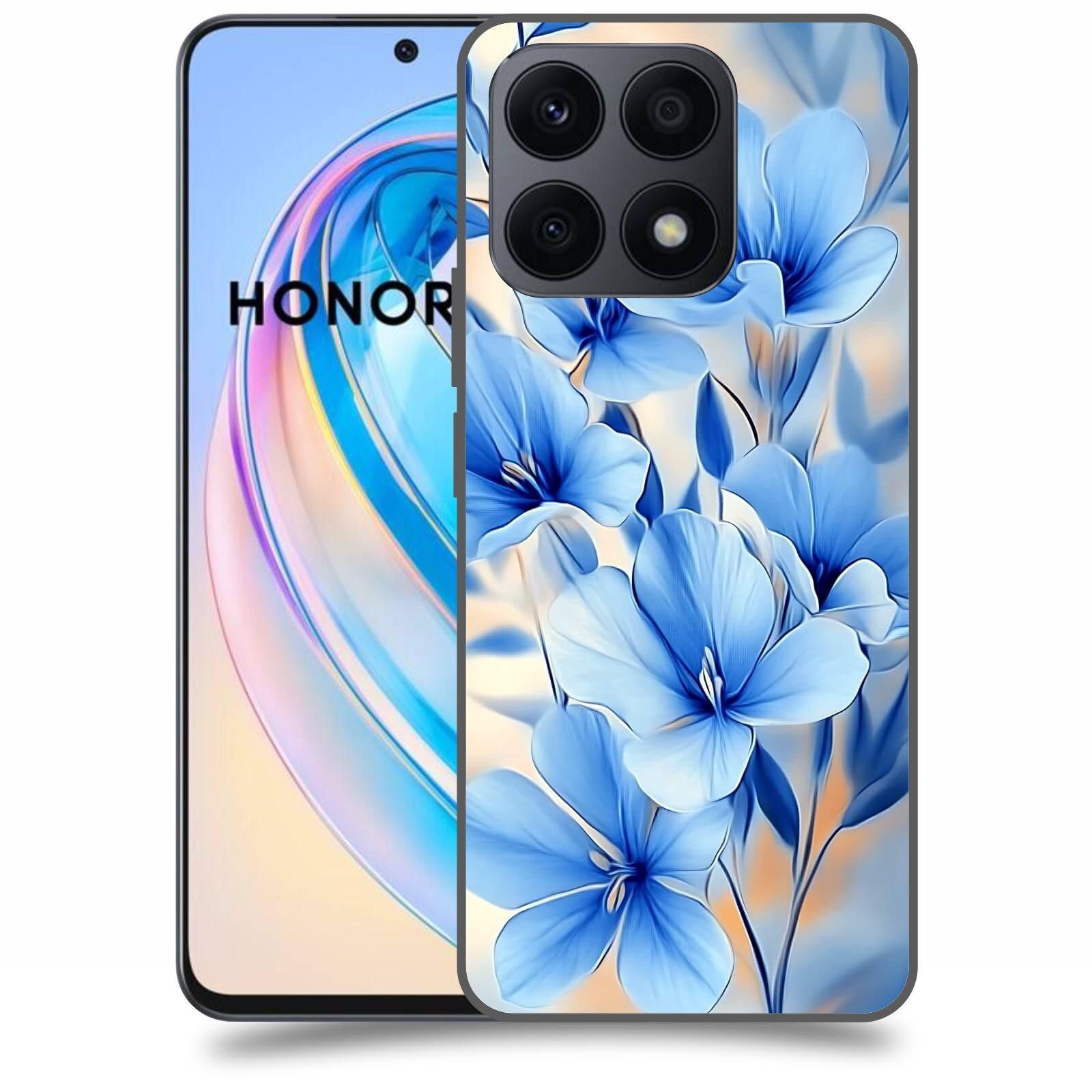 ACOVER Kryt na mobil Honor X8a - Modré květiny.