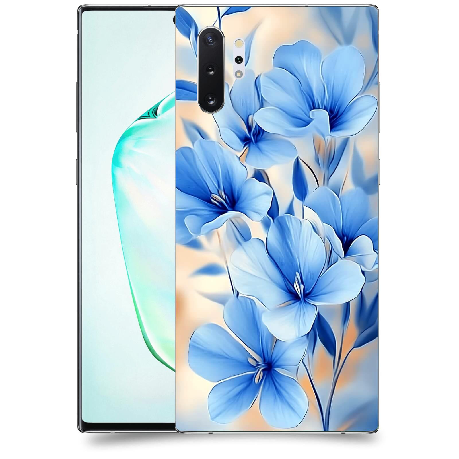 ACOVER Kryt na mobil Samsung Galaxy Note 10+ N975F - Modré květiny.