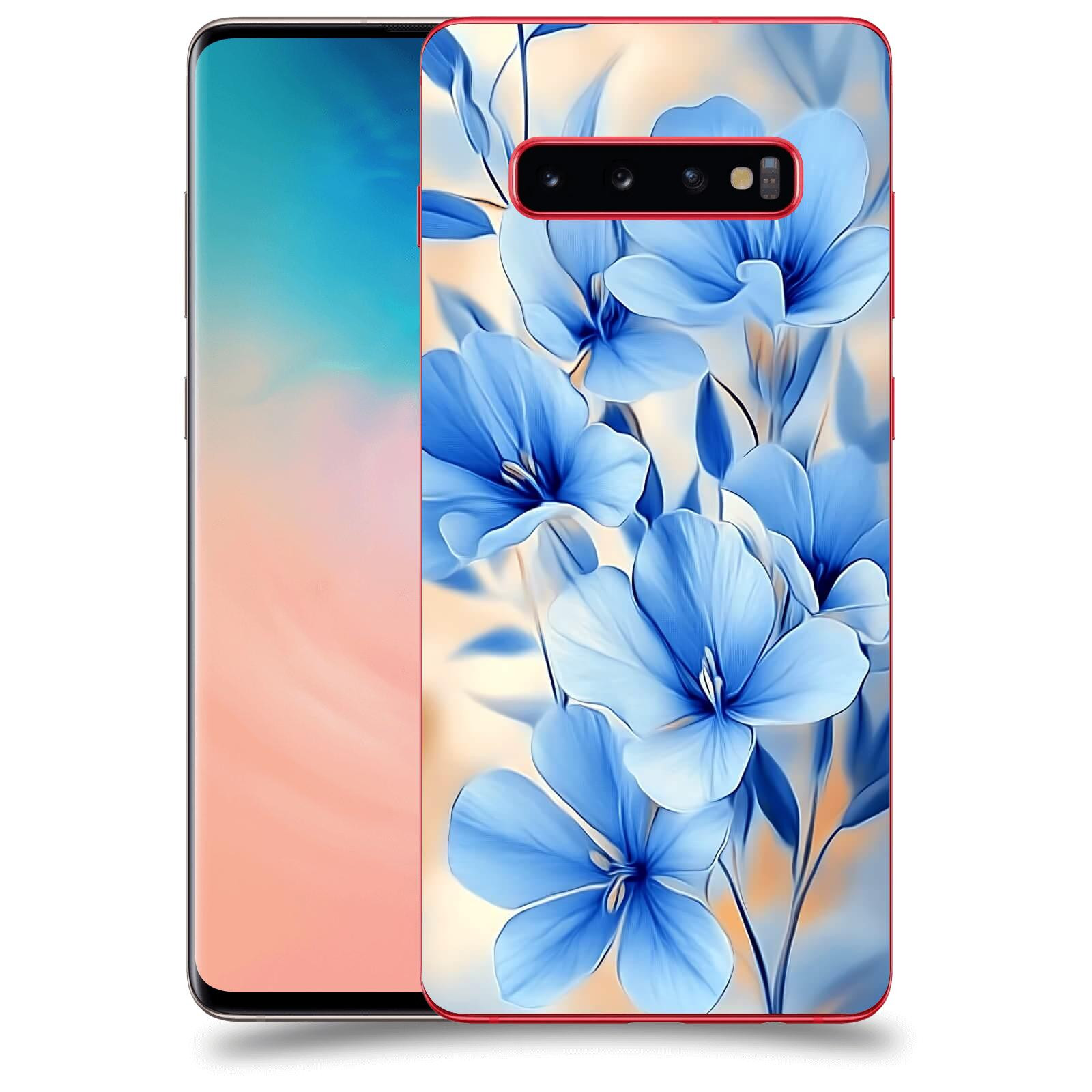 ACOVER Kryt na mobil Samsung Galaxy S10 Plus G975 - Modré květiny.
