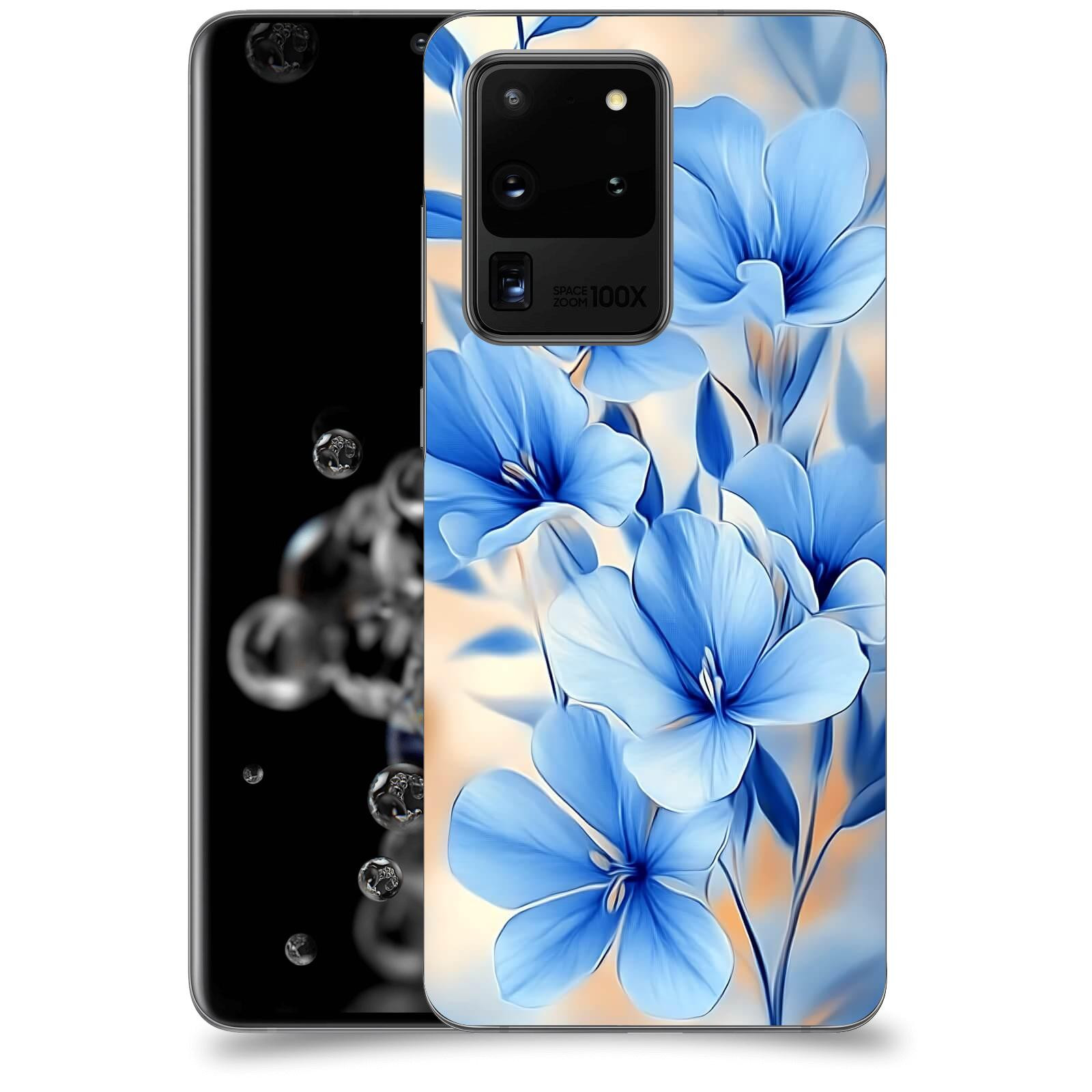 ACOVER Kryt na mobil Samsung Galaxy S20 Ultra 5G G988F - Modré květiny.