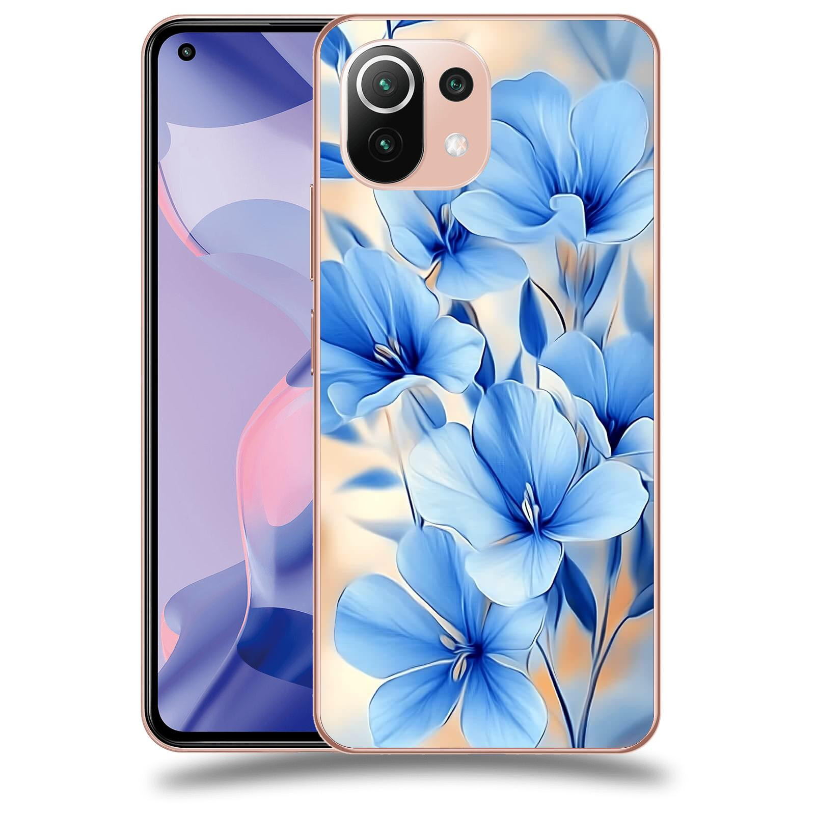 ACOVER Kryt na mobil Xiaomi 11 Lite 5G NE - Modré květiny.