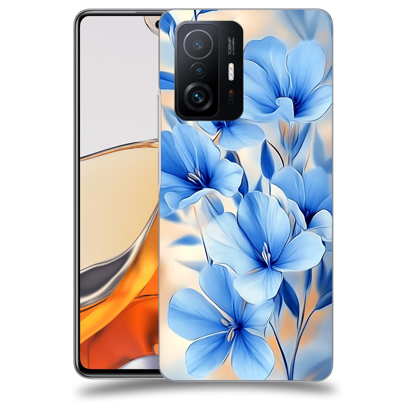 ACOVER Kryt na mobil Xiaomi 11T Pro - Modré květiny.