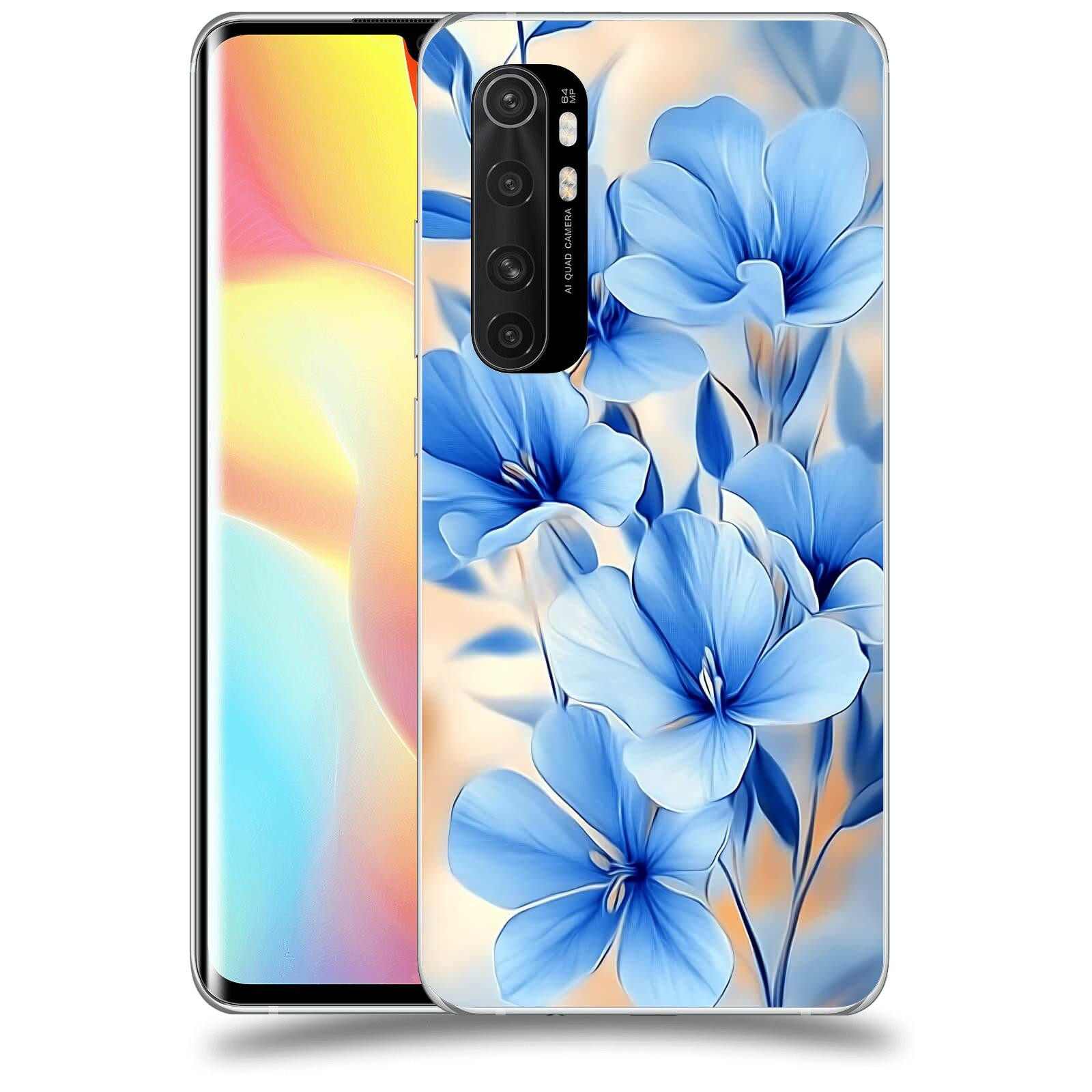 ACOVER Kryt na mobil Xiaomi Mi Note 10 Lite - Modré květiny.