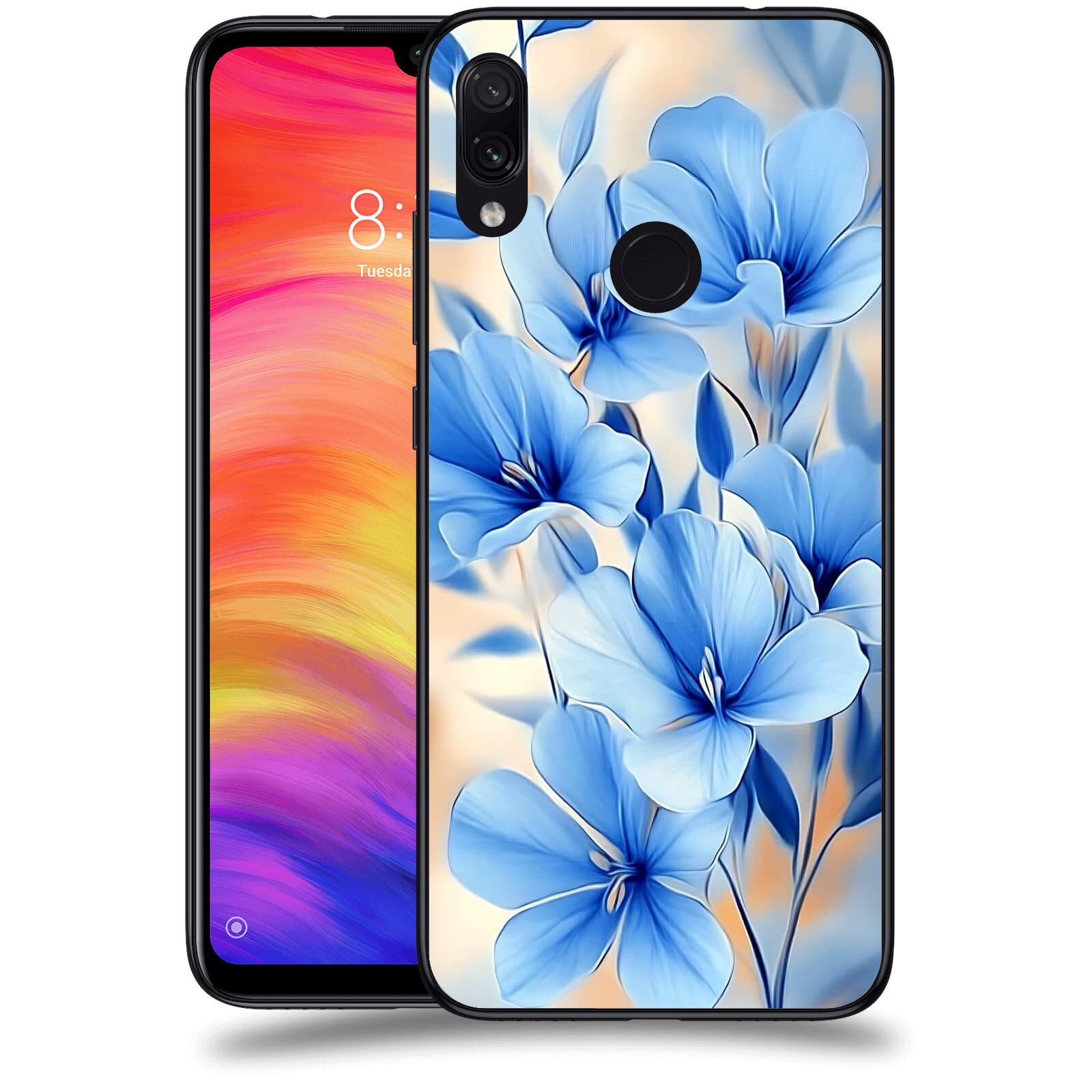 ACOVER Kryt na mobil Xiaomi Redmi Note 7 - Modré květiny.