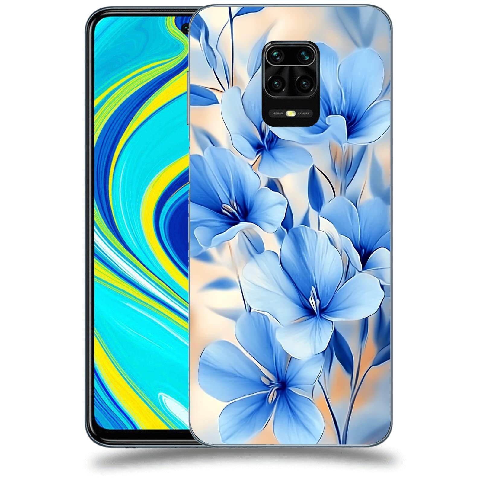 ACOVER Kryt na mobil Xiaomi Redmi Note 9S - Modré květiny.