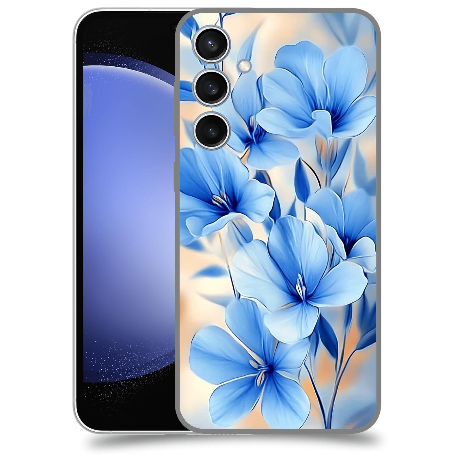 ACOVER Kryt na mobil Samsung Galaxy S23 FE - Modré květiny.