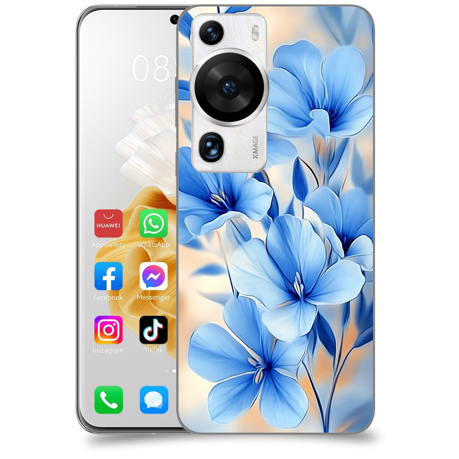 ACOVER Kryt na mobil Huawei P60 Pro - Modré květiny.