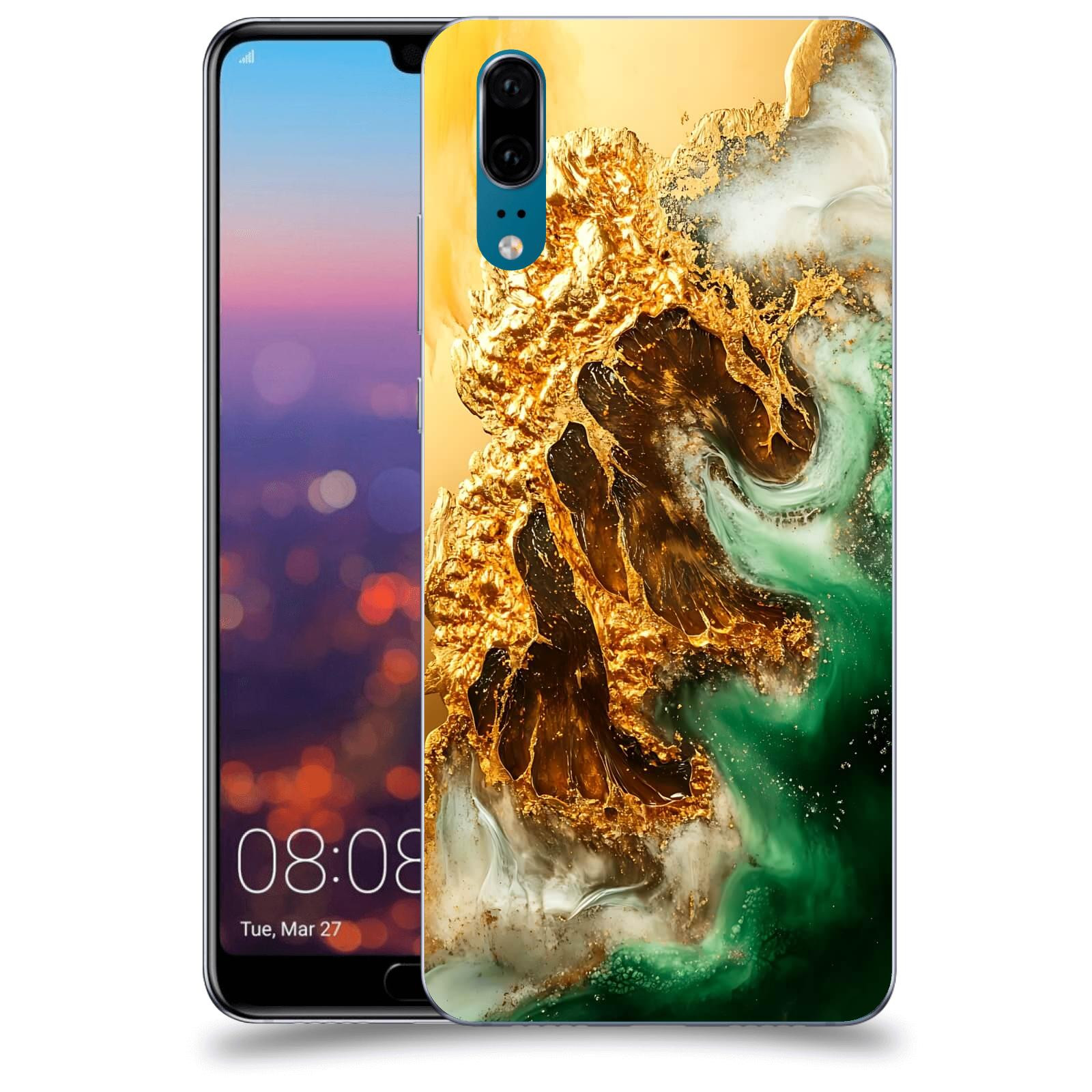 ACOVER Kryt na mobil Huawei P20 - Golden Moss II