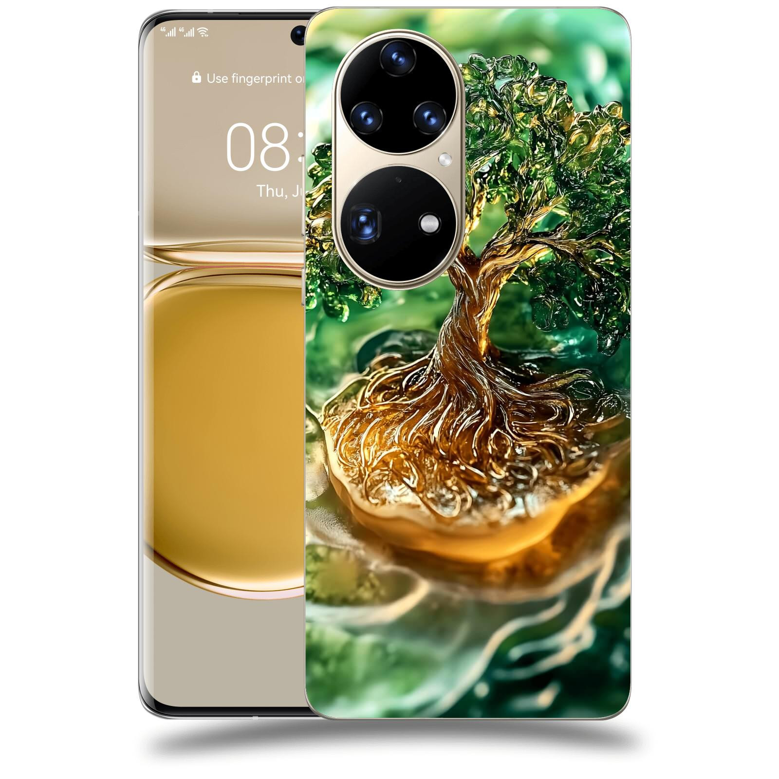 ACOVER Kryt na mobil Huawei P50 - Golden Moss III
