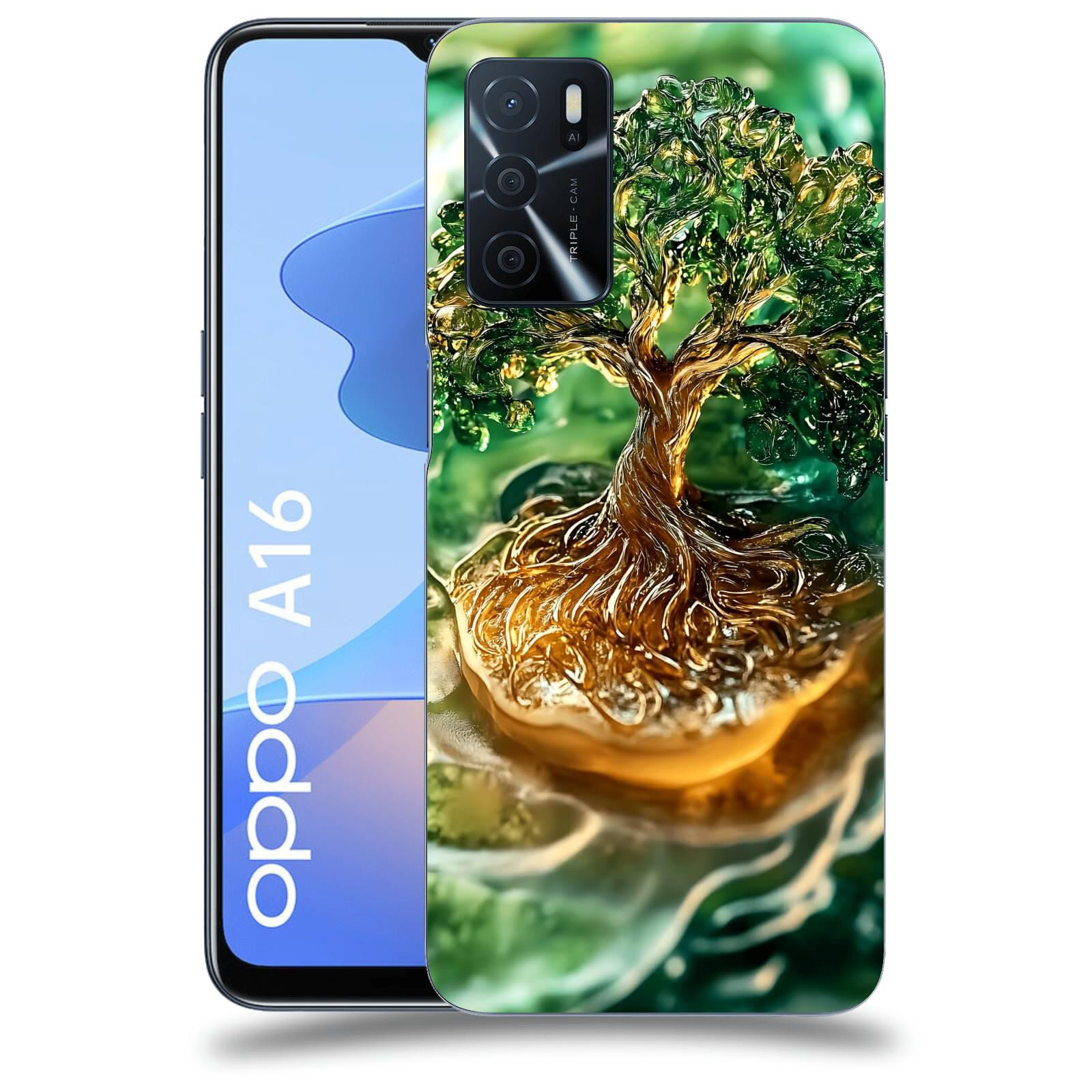 ACOVER Kryt na mobil OPPO A16 - Golden Moss III