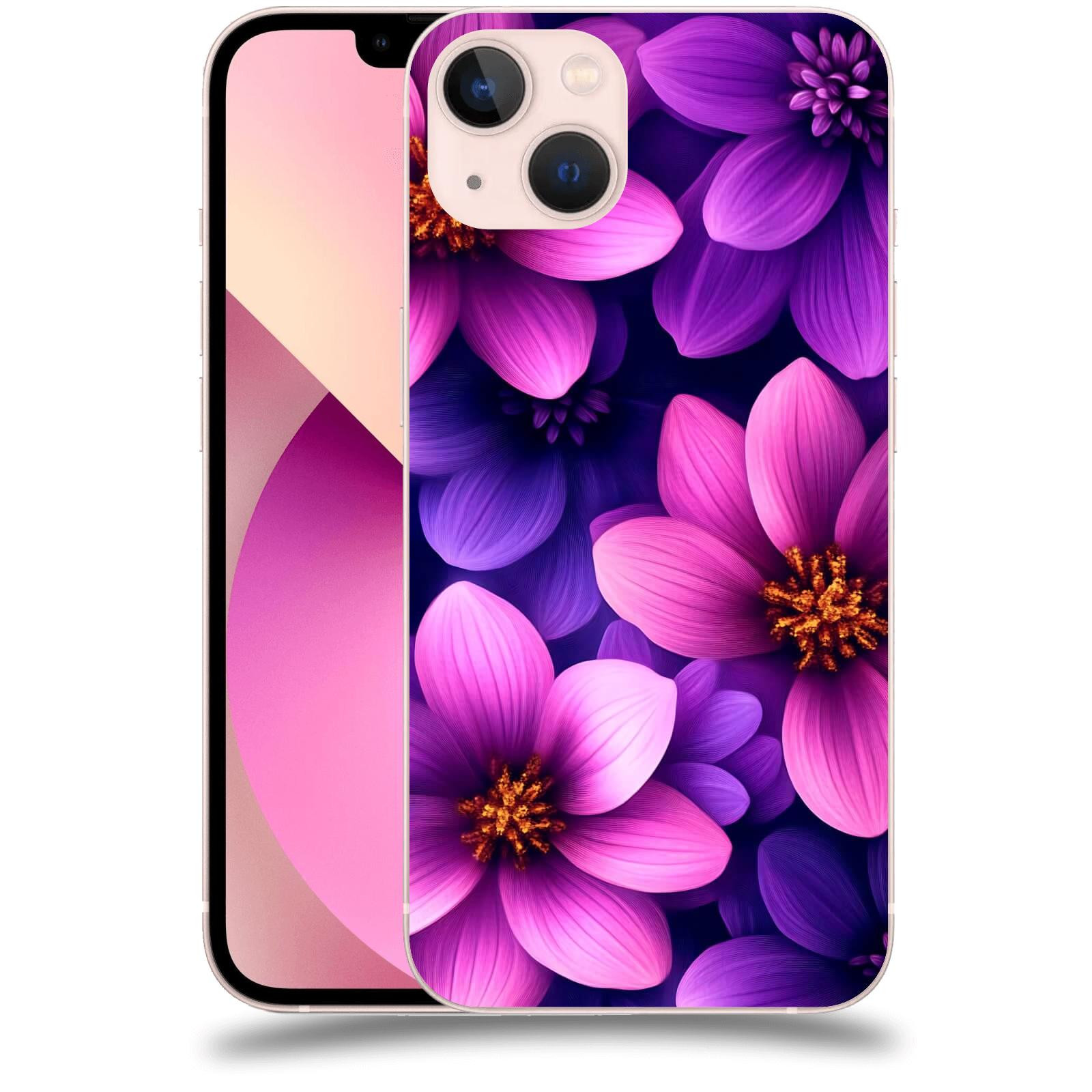 ACOVER Kryt na mobil Apple iPhone 13 - Fialové květiny