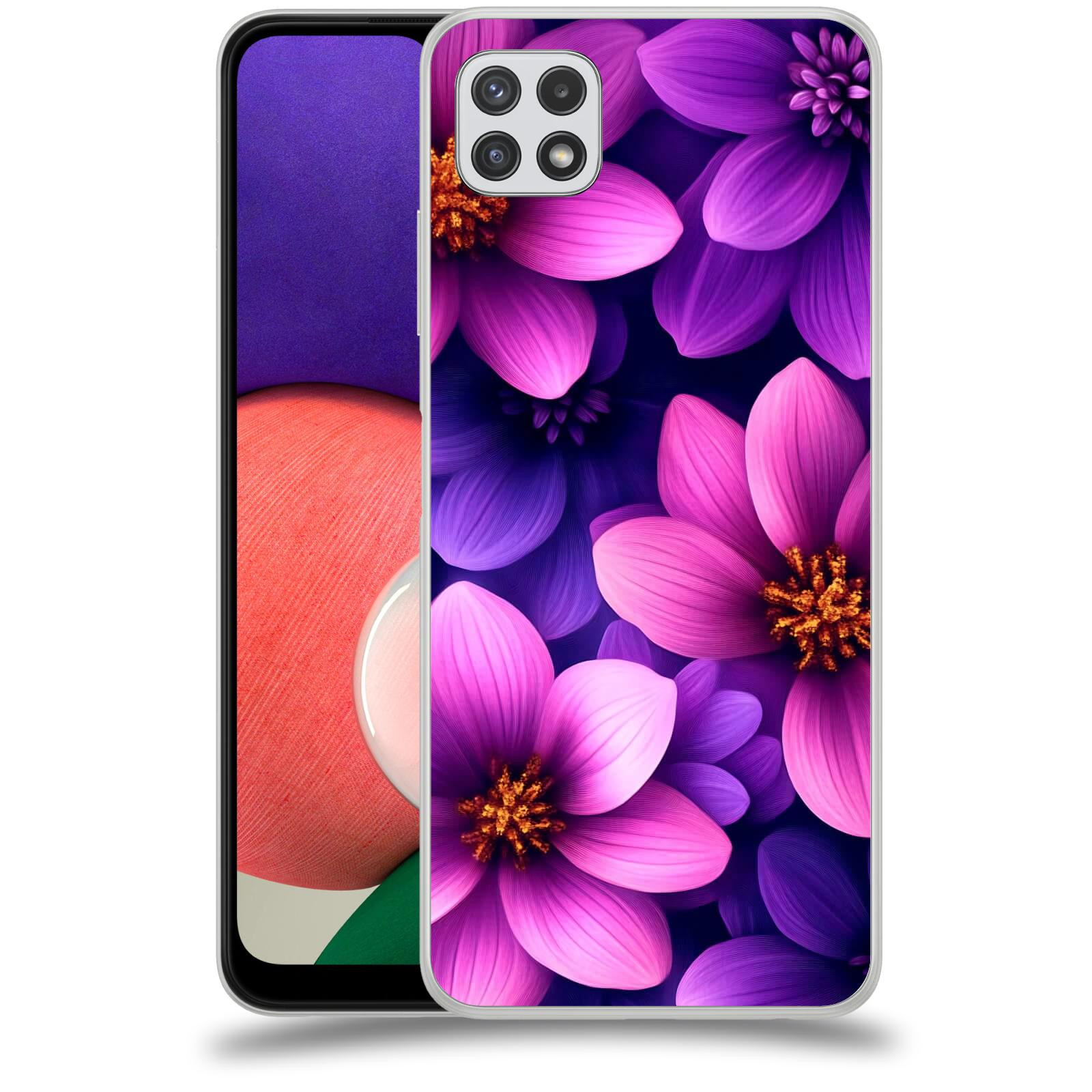 ACOVER Kryt na mobil Samsung Galaxy A22 A225F - Fialové květiny