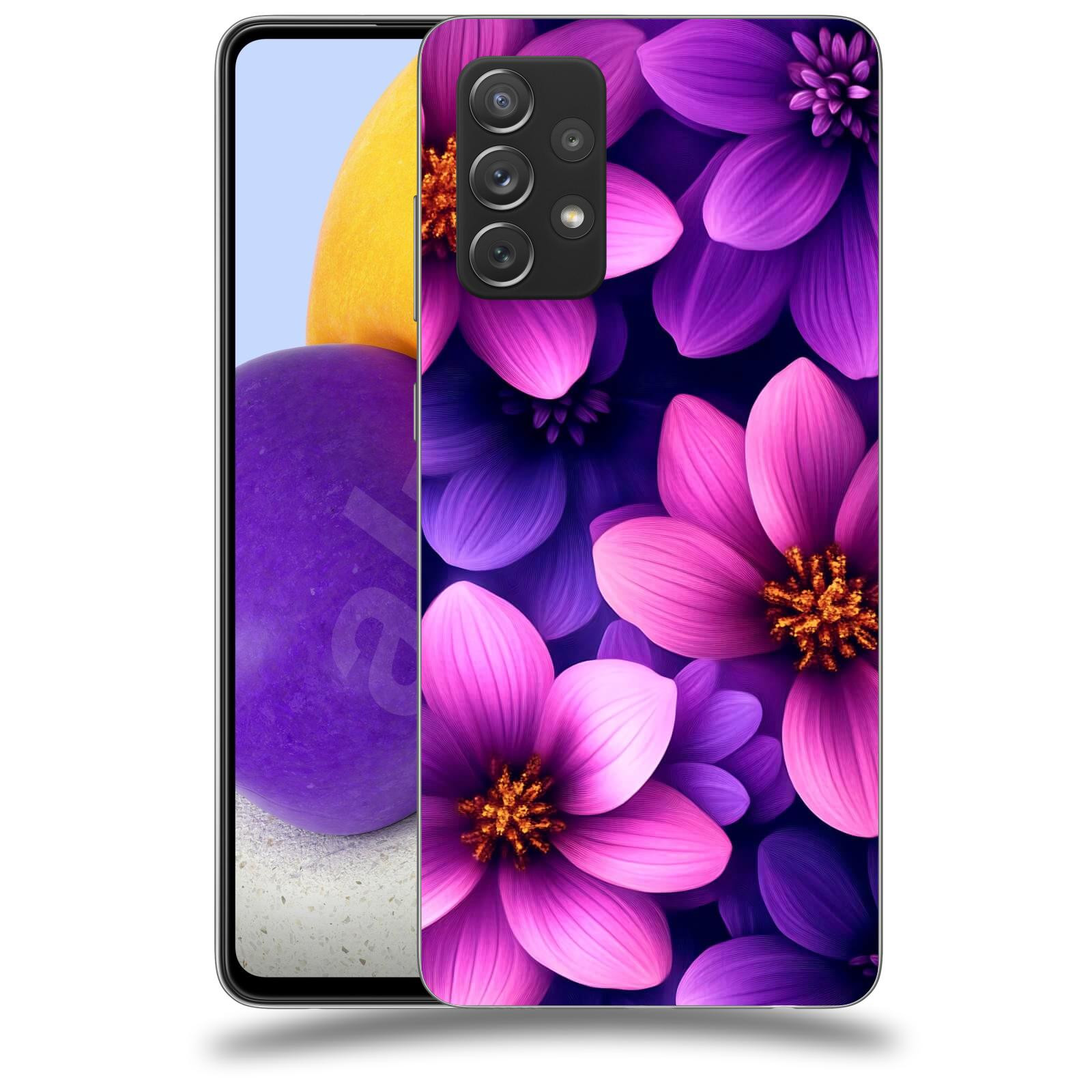 ACOVER Kryt na mobil Samsung Galaxy A73 5G - Fialové květiny