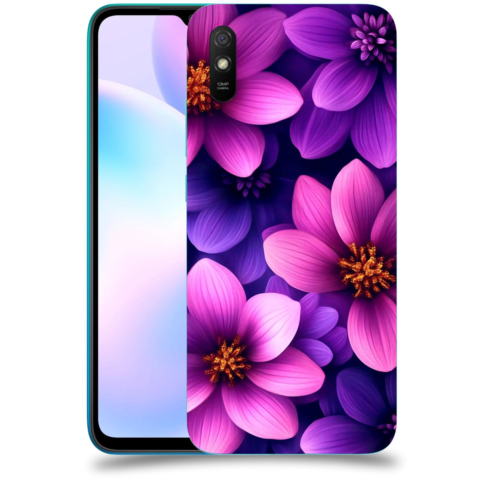 ACOVER Kryt na mobil Xiaomi Redmi 9AT - Fialové květiny