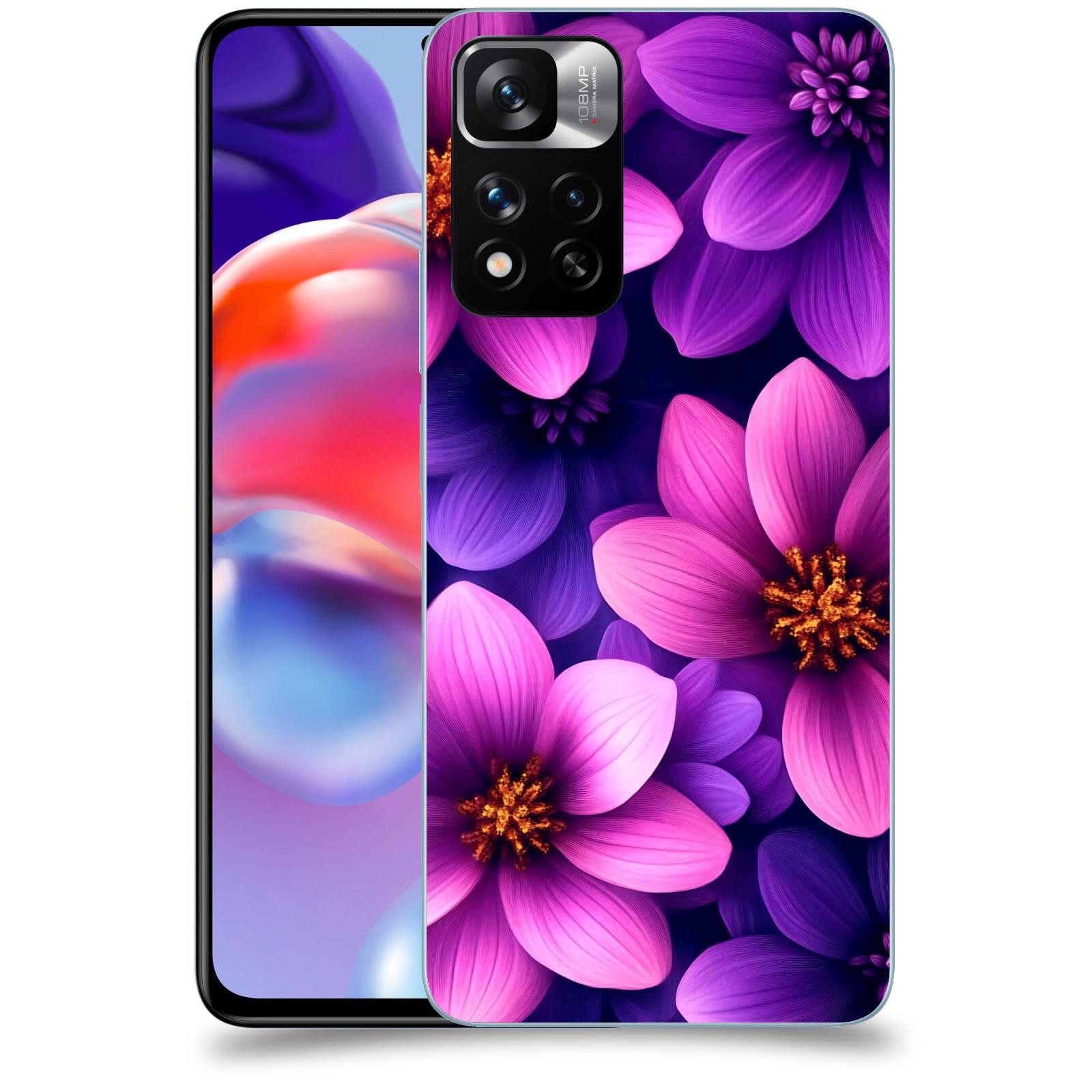 ACOVER Kryt na mobil Xiaomi Redmi Note 11 Pro+ 5G - Fialové květiny