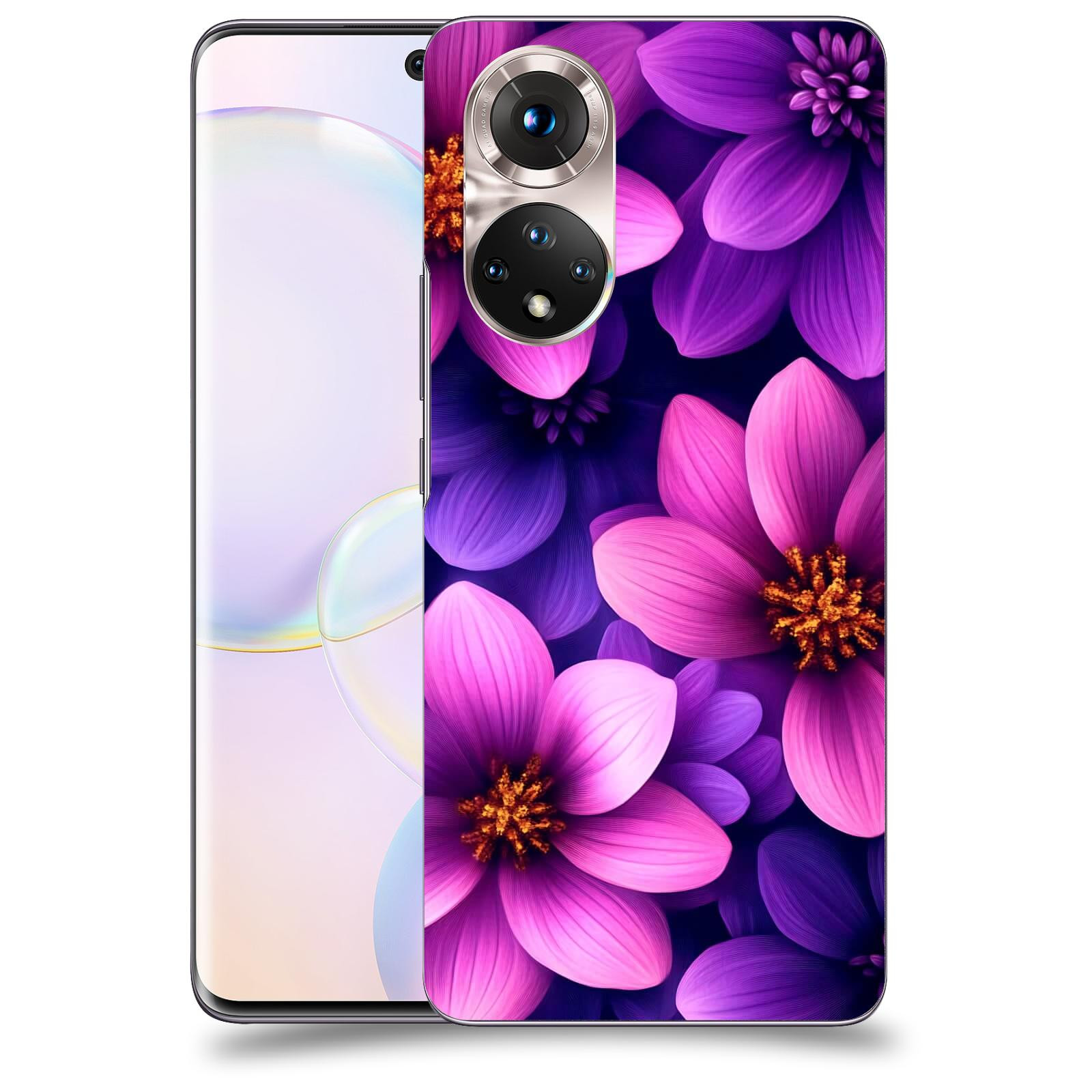 ACOVER Kryt na mobil Honor 50 5G - Fialové květiny