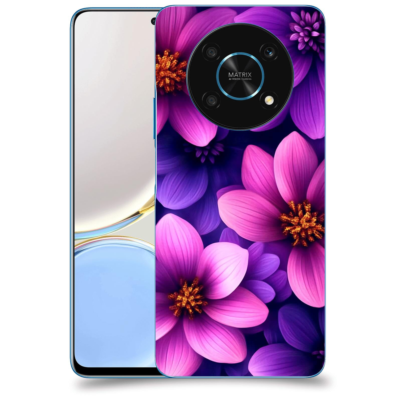 ACOVER Kryt na mobil Honor Magic 4 Lite 5G - Fialové květiny