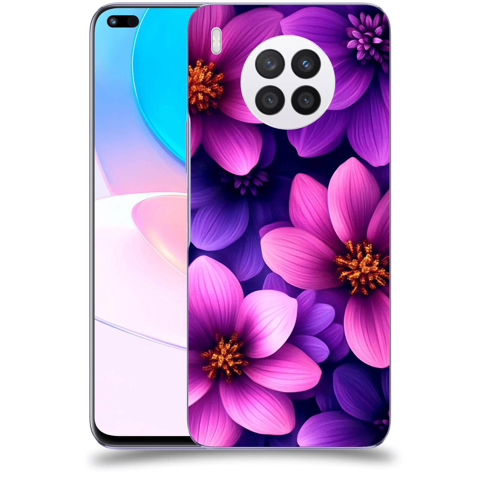ACOVER Kryt na mobil Huawei Nova 8i - Fialové květiny