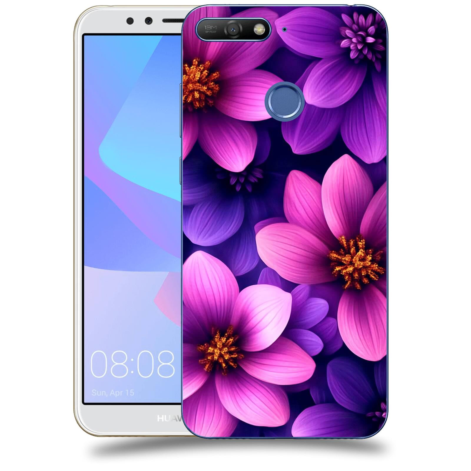 ACOVER Kryt na mobil Huawei Y6 Prime 2018 - Fialové květiny
