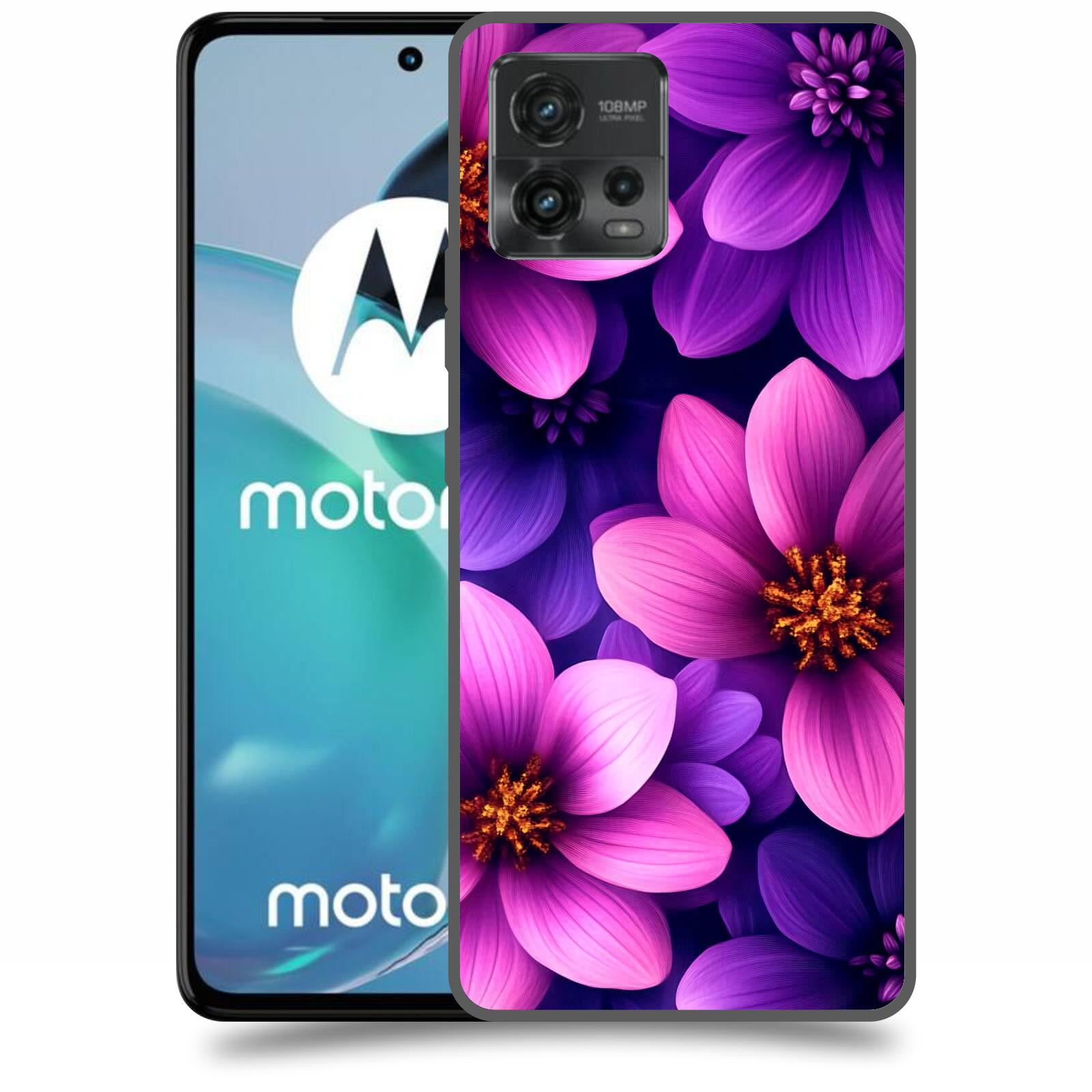 ACOVER Kryt na mobil Motorola Moto G72 - Fialové květiny