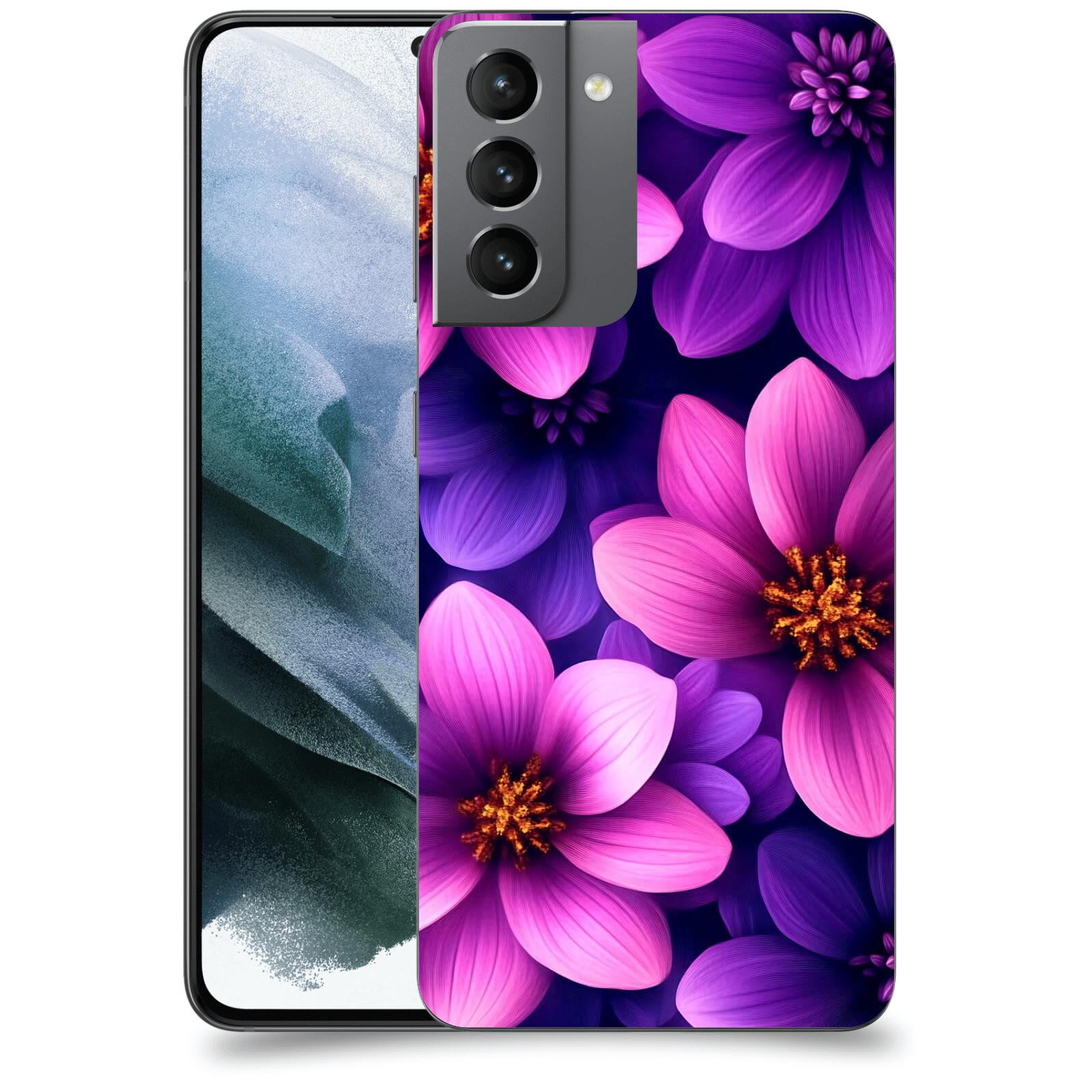 ACOVER Kryt na mobil Samsung Galaxy S21 G991B - Fialové květiny