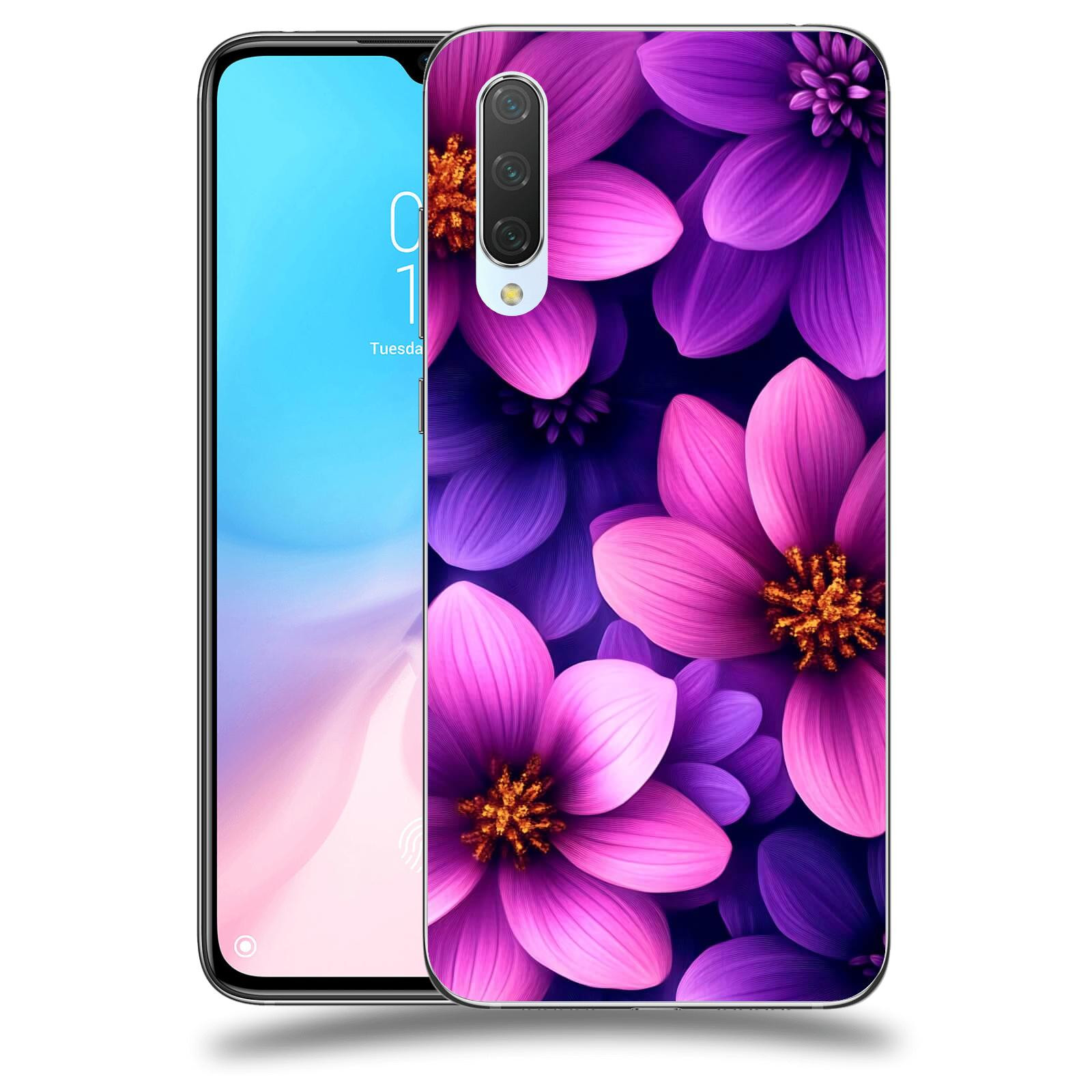 ACOVER Kryt na mobil Xiaomi Mi 9 Lite - Fialové květiny